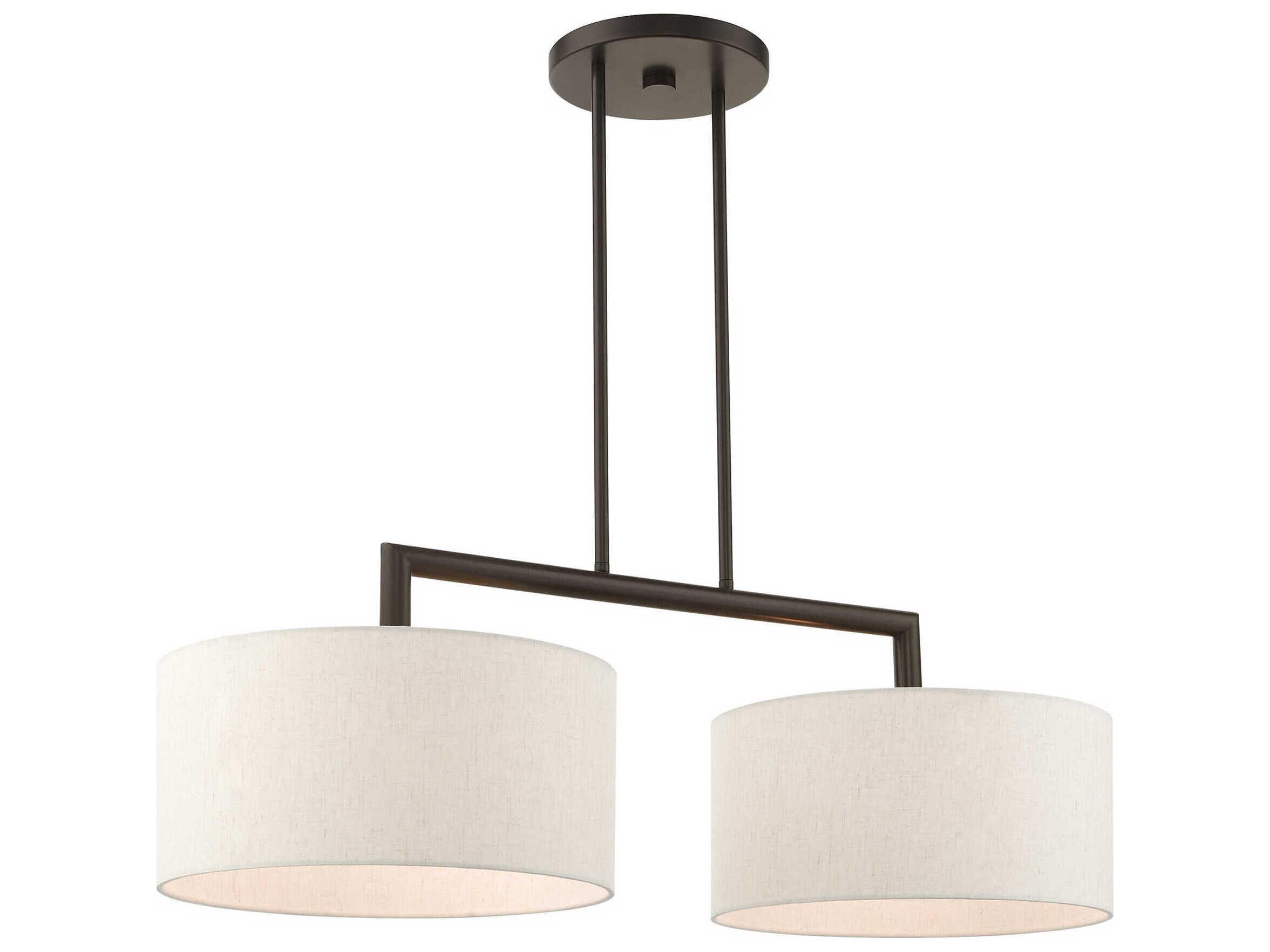 Livex Lighting Meridian 2-Light English Bronze Drum Island Pendant