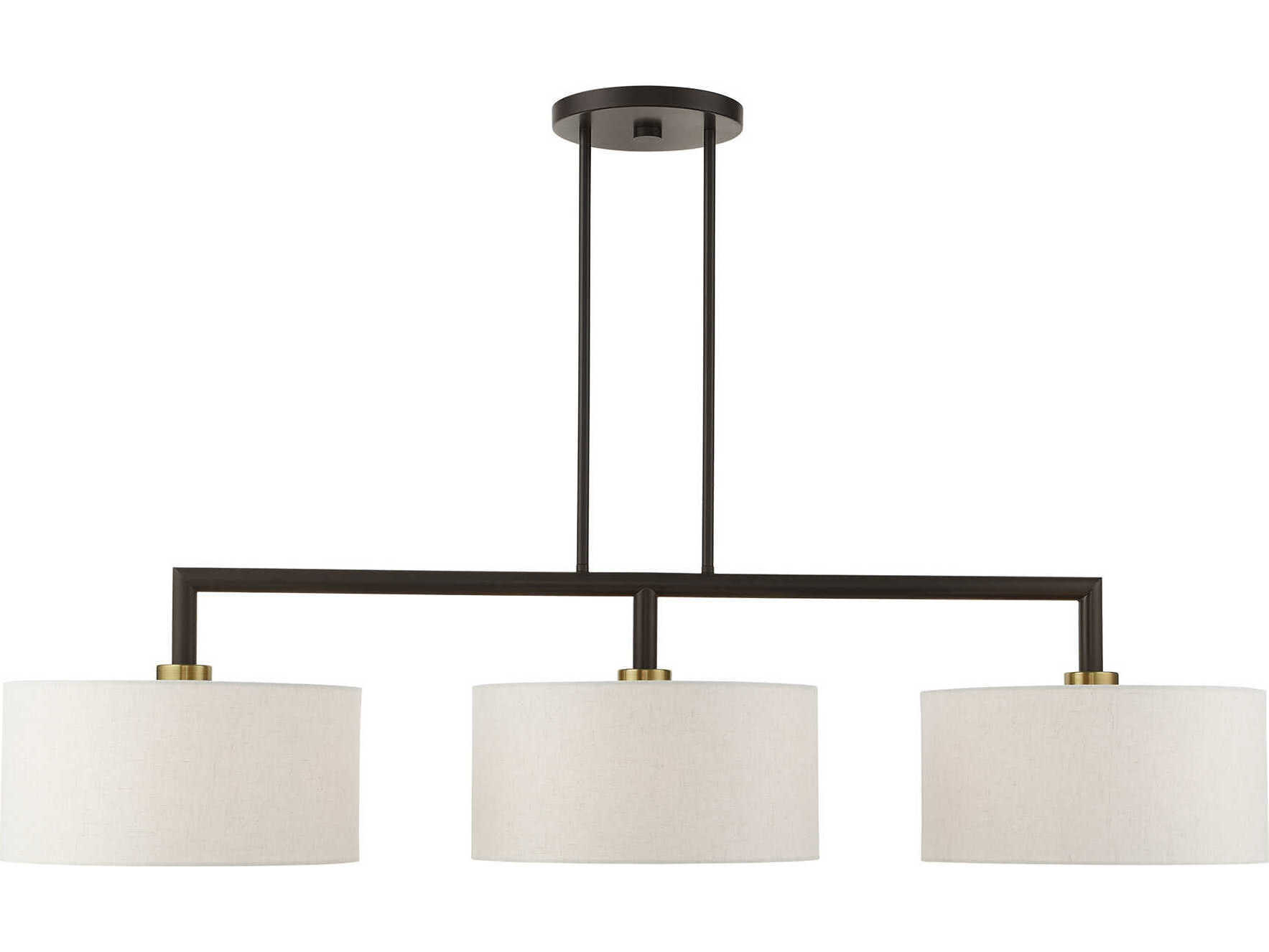 Livex Lighting Meridian 3-Light English Bronze Drum Island Pendant