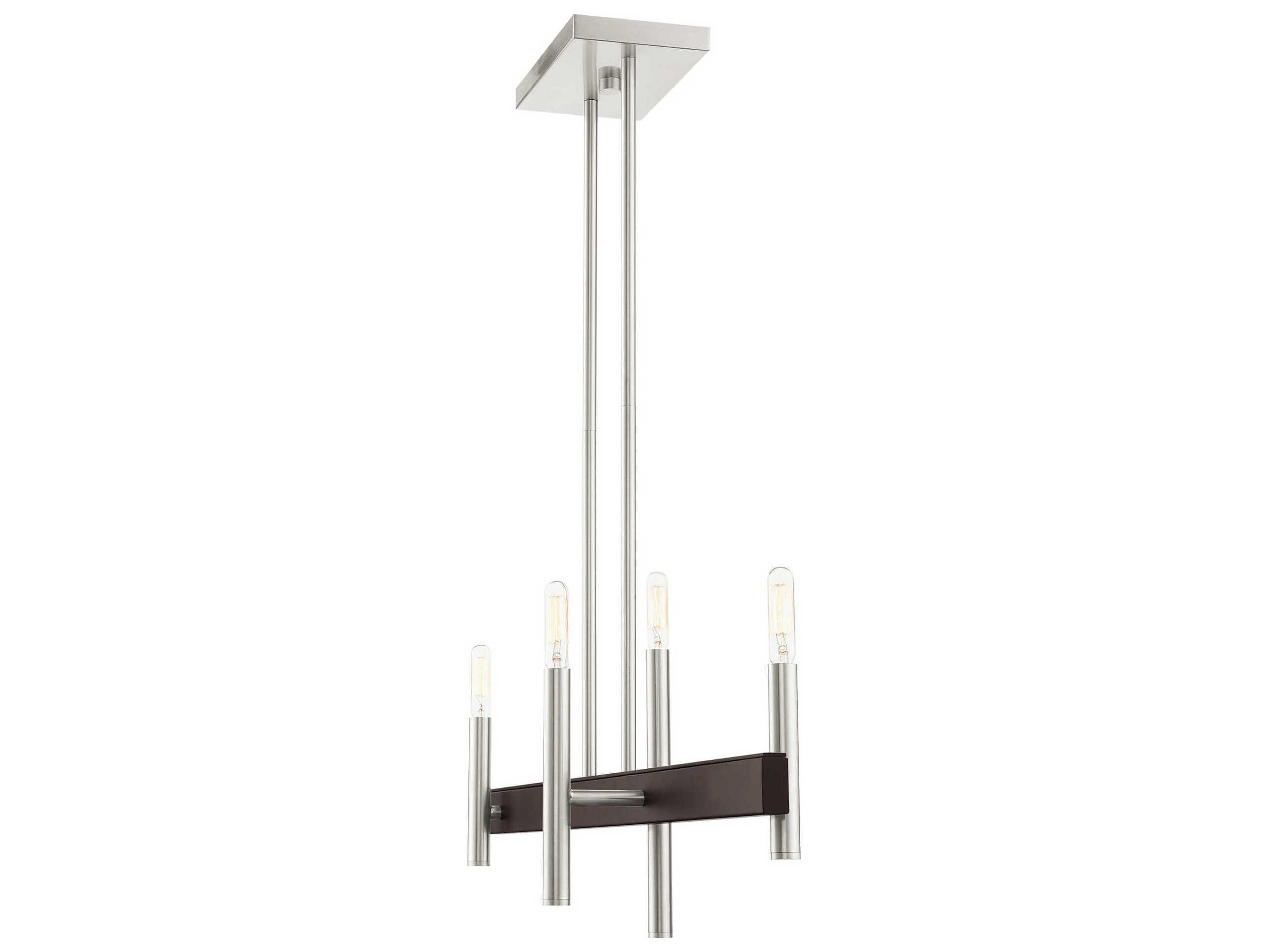 Livex Lighting Denmark 4-Light Brushed Nickel Bronze Linear Island Pendant