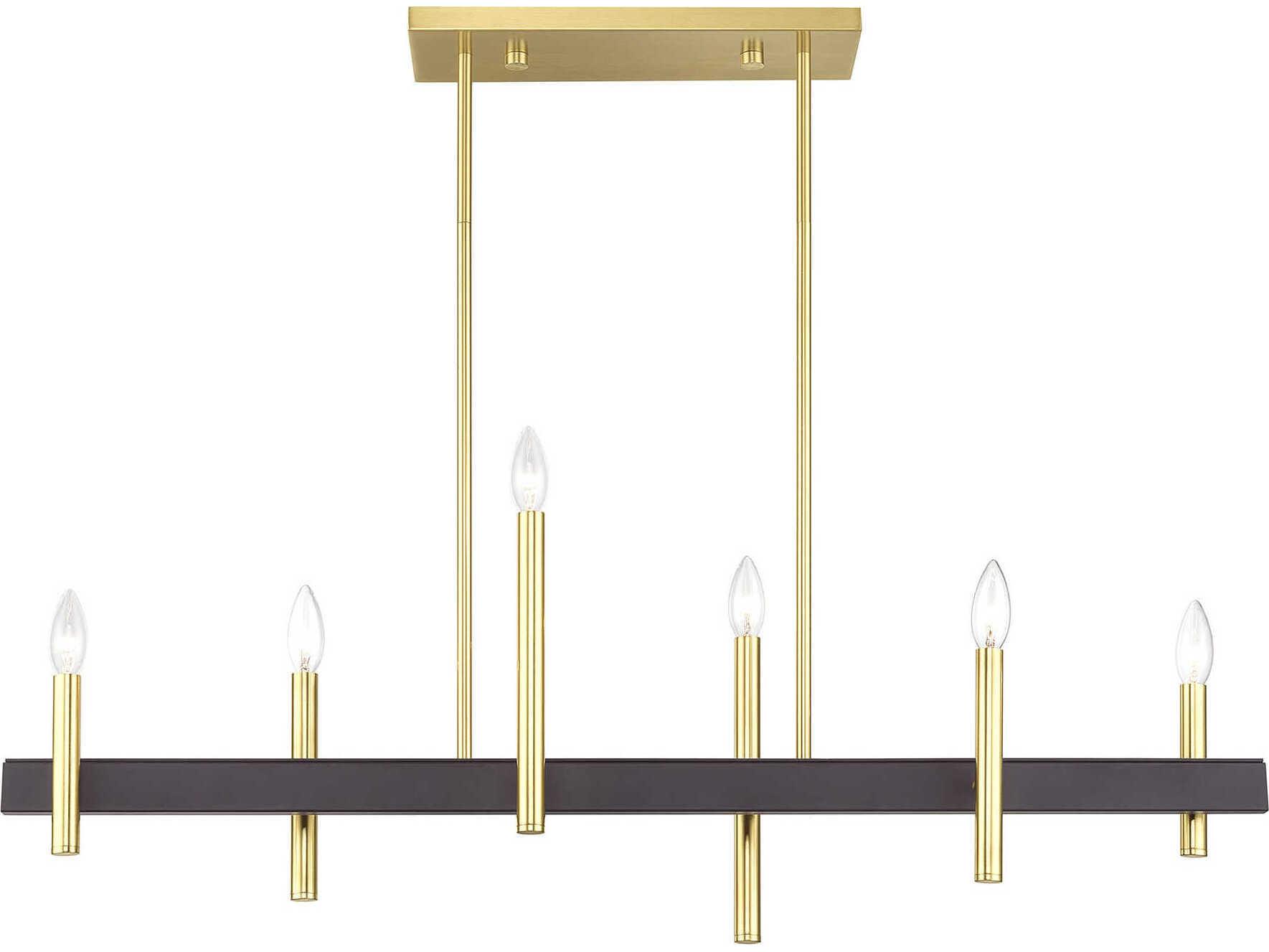 Livex Lighting Denmark 6-Light Satin Brass Bronze Island Pendant