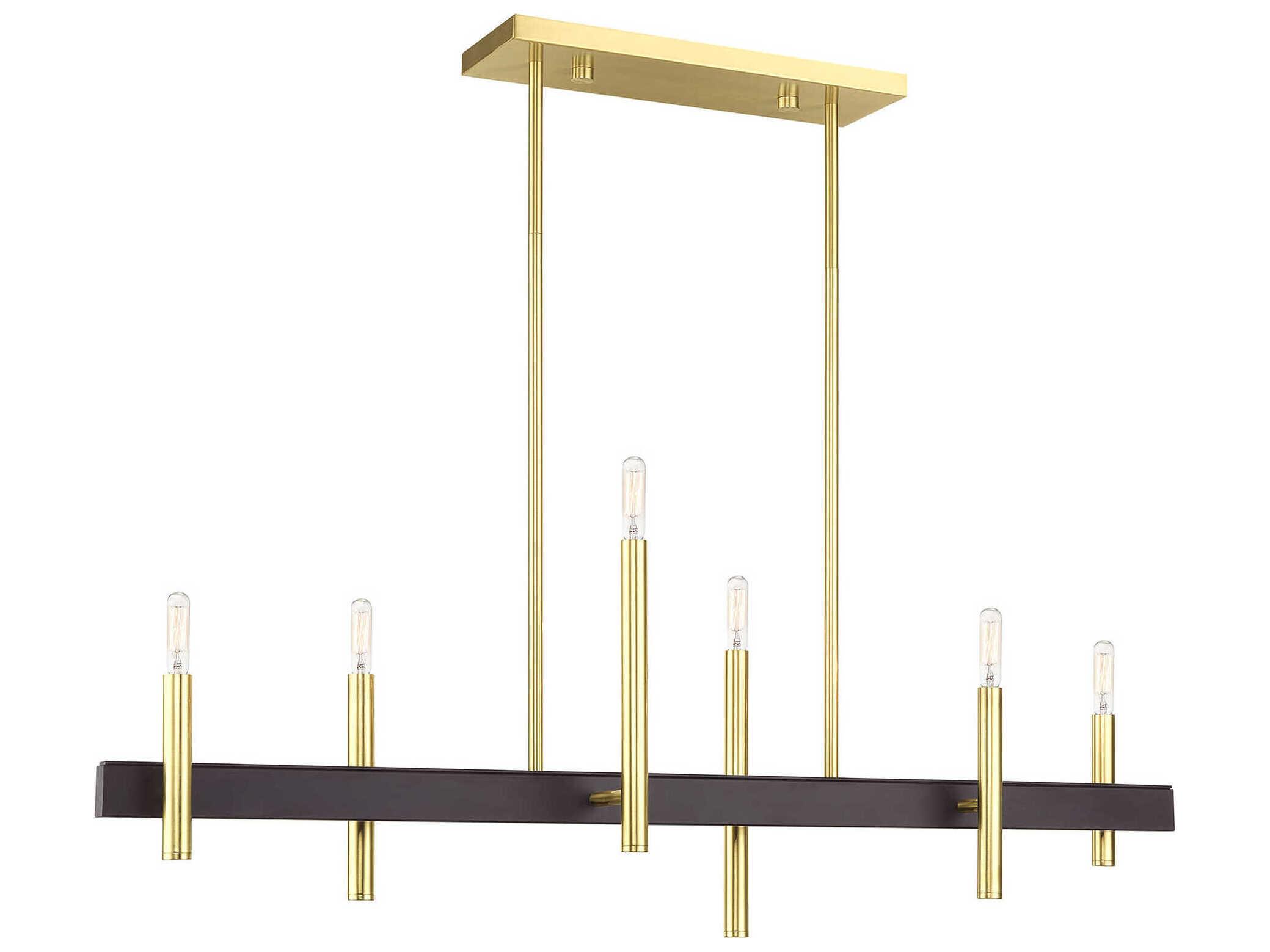 Livex Lighting Denmark 6-Light Satin Brass Bronze Island Pendant