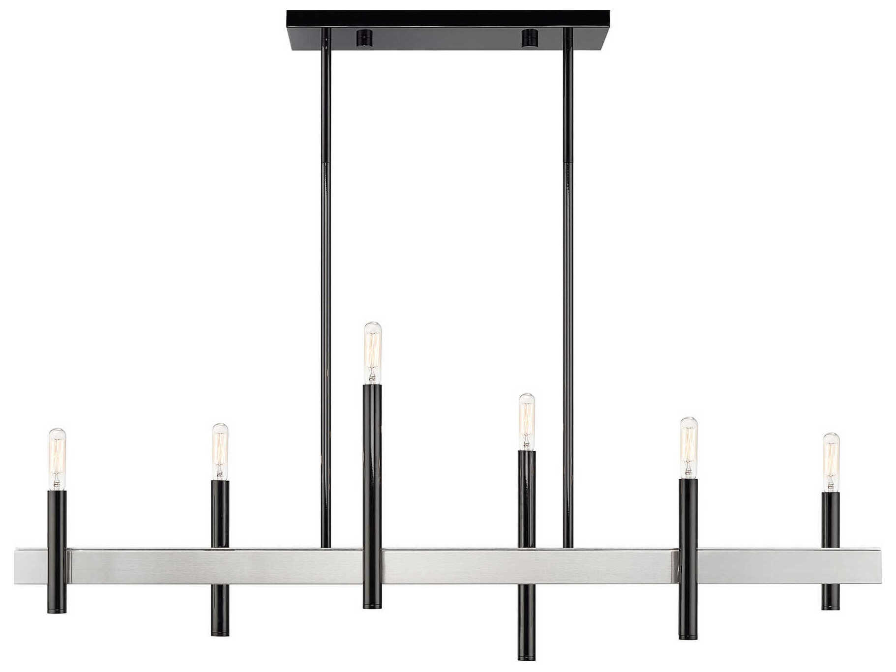 Livex Lighting Denmark 6-Light Black Chrome Brushed Nickel Island Pendant
