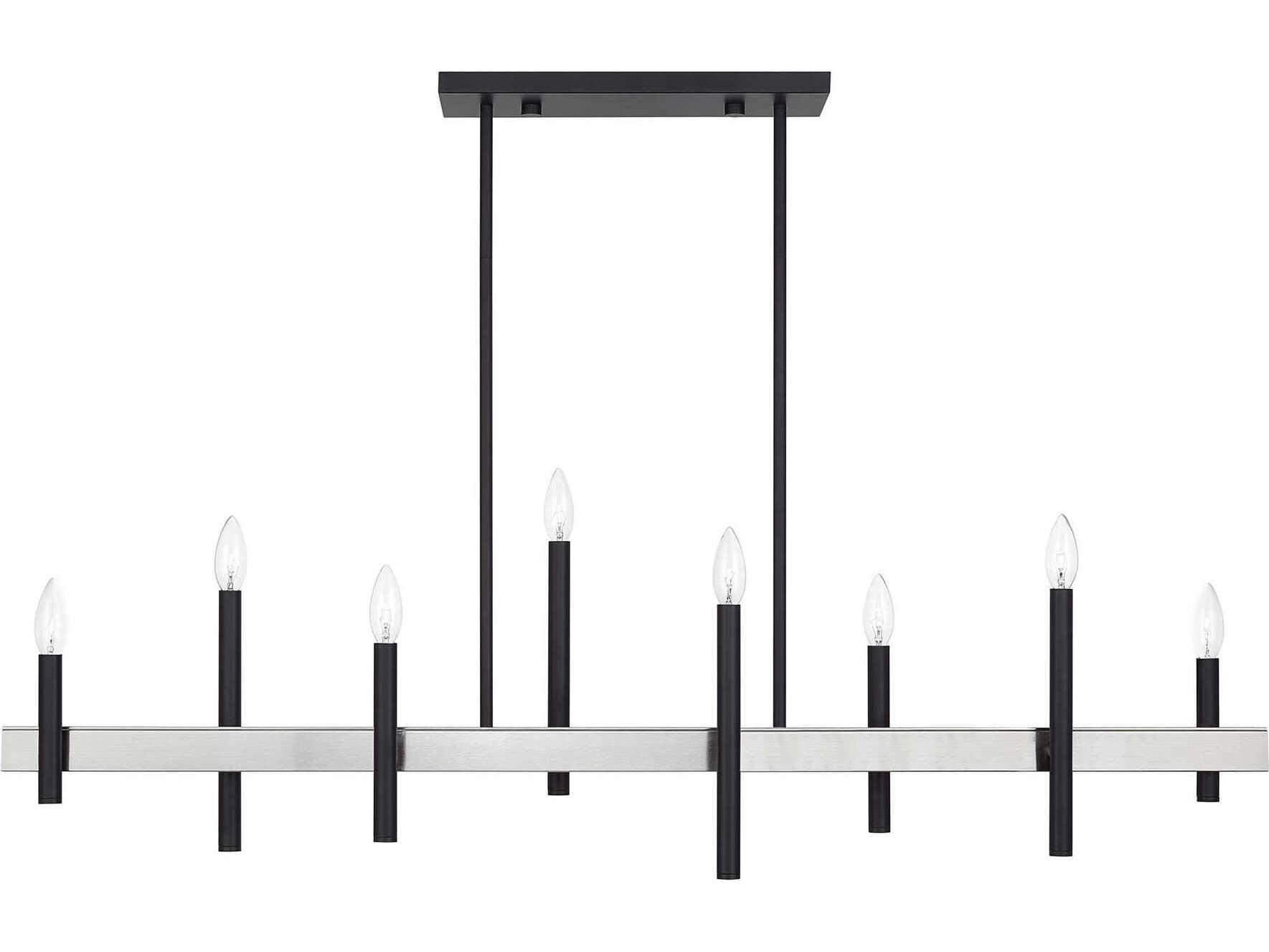 Livex Lighting Denmark 8-Light Black Brushed Nickel Island Pendant