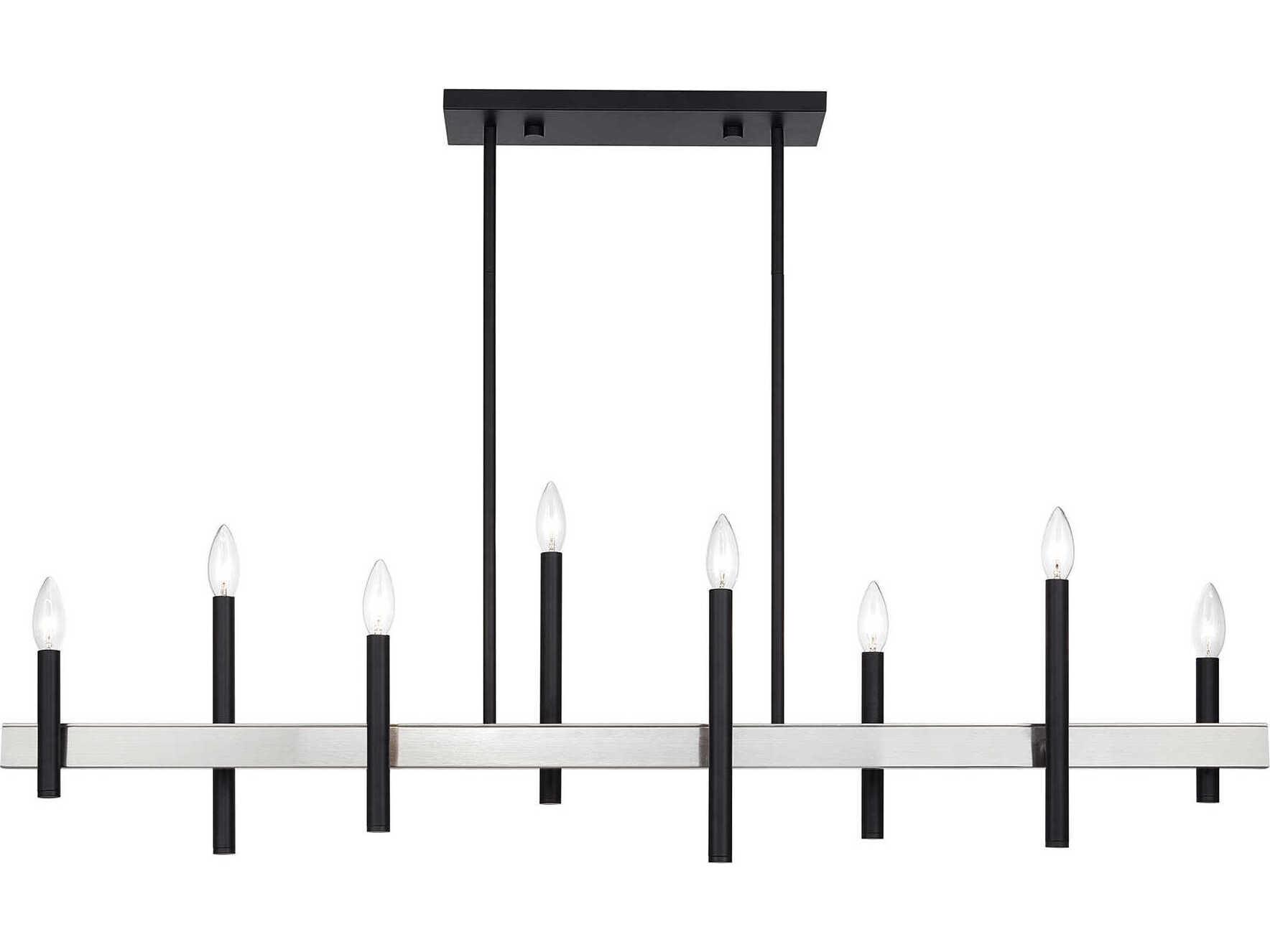 Livex Lighting Denmark 8-Light Black Brushed Nickel Island Pendant