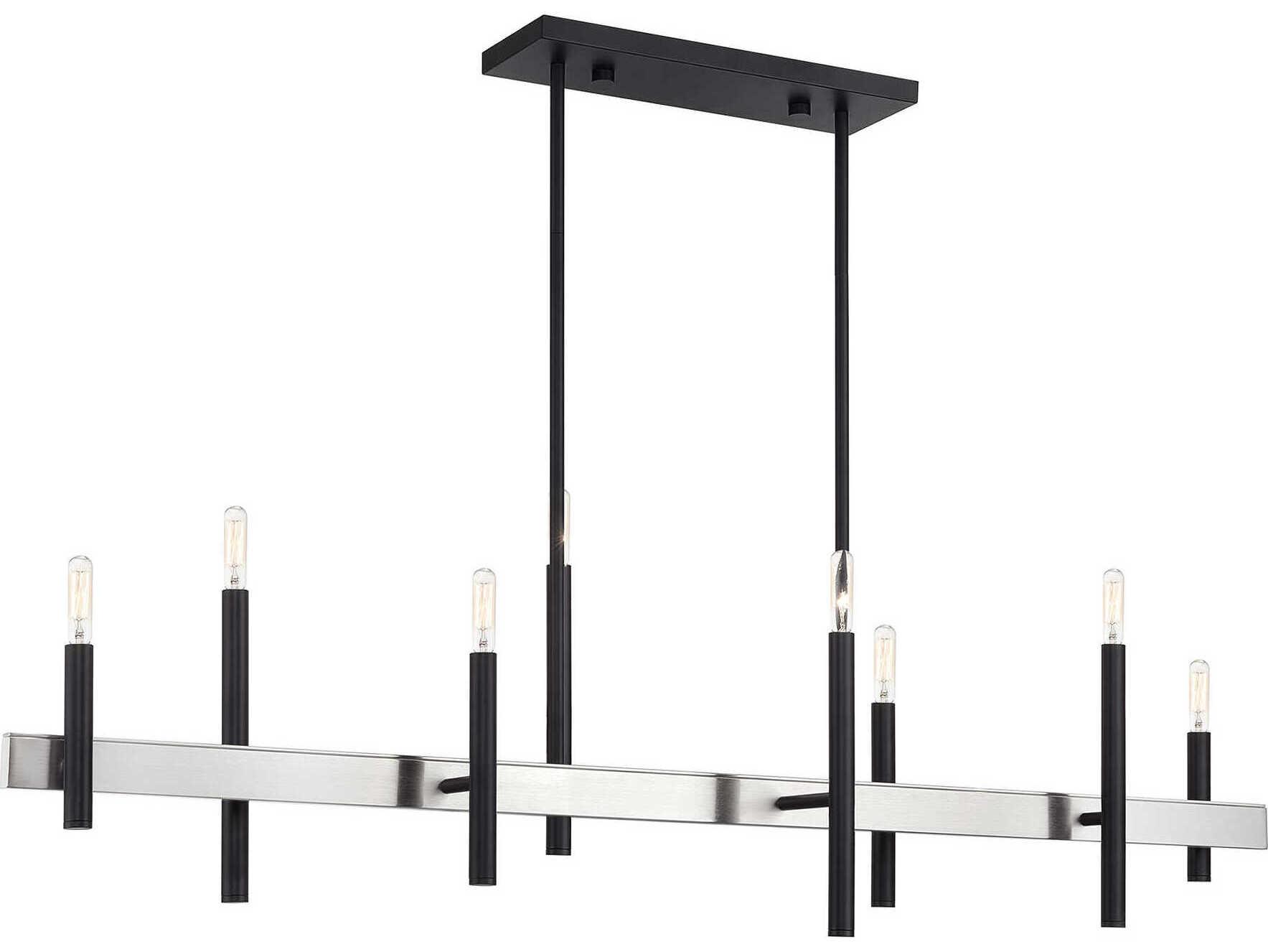 Livex Lighting Denmark 8-Light Black Brushed Nickel Island Pendant