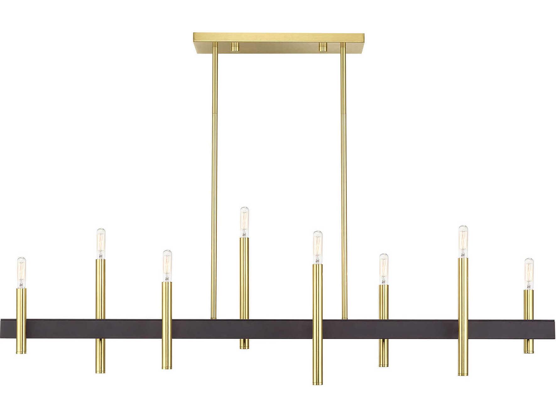 Livex Lighting Denmark 8-Light Satin Brass Bronze Island Pendant