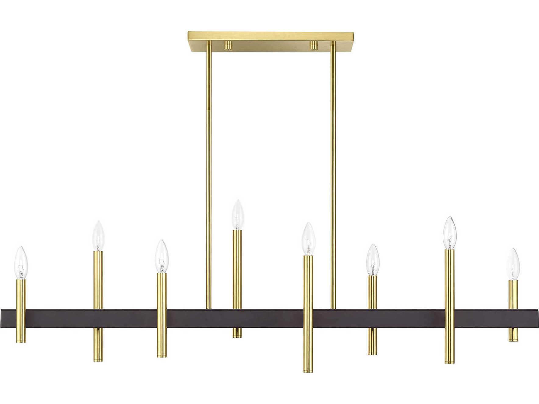Livex Lighting Denmark 8-Light Satin Brass Bronze Island Pendant