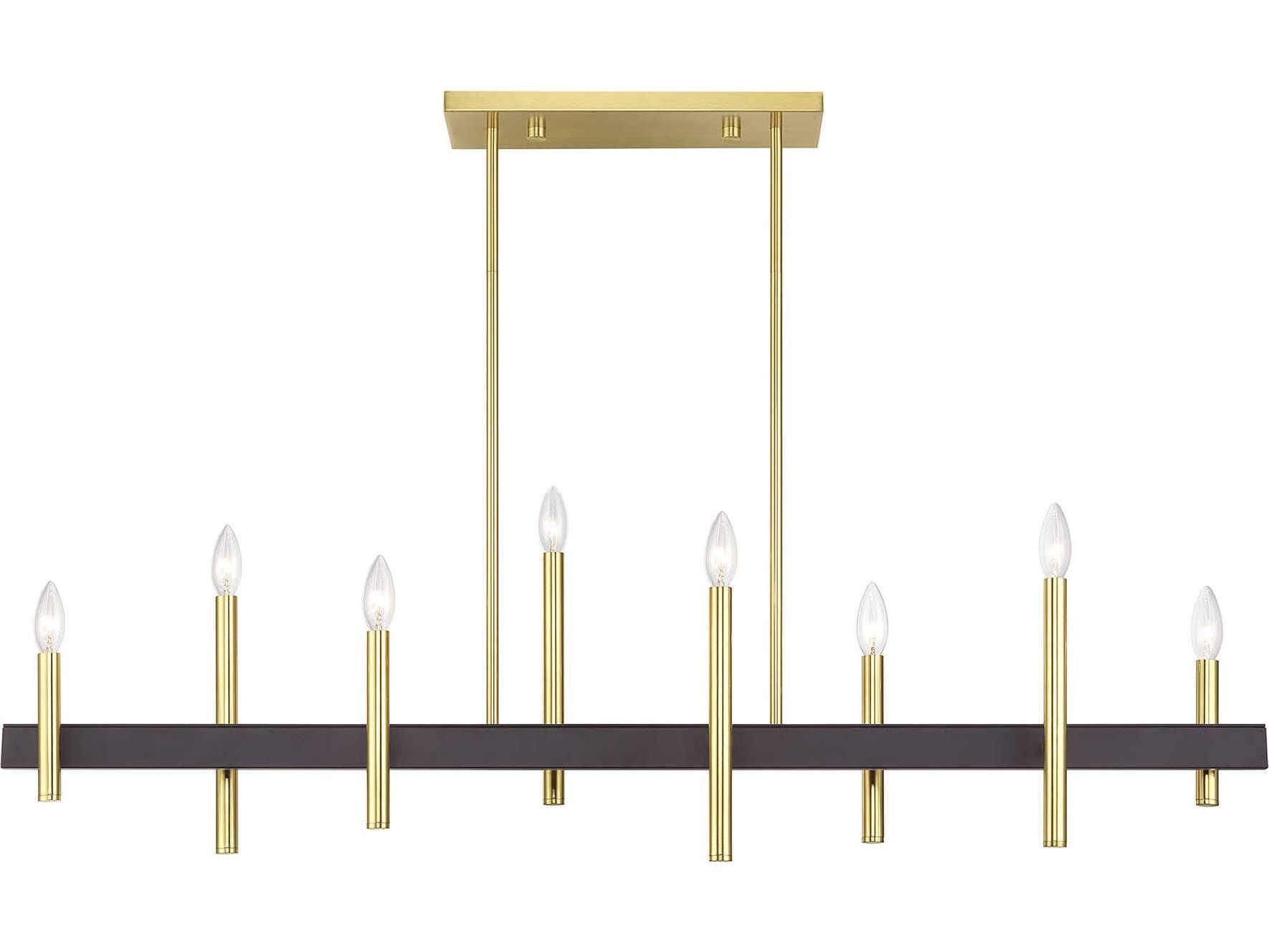 Livex Lighting Denmark 8-Light Satin Brass Bronze Island Pendant