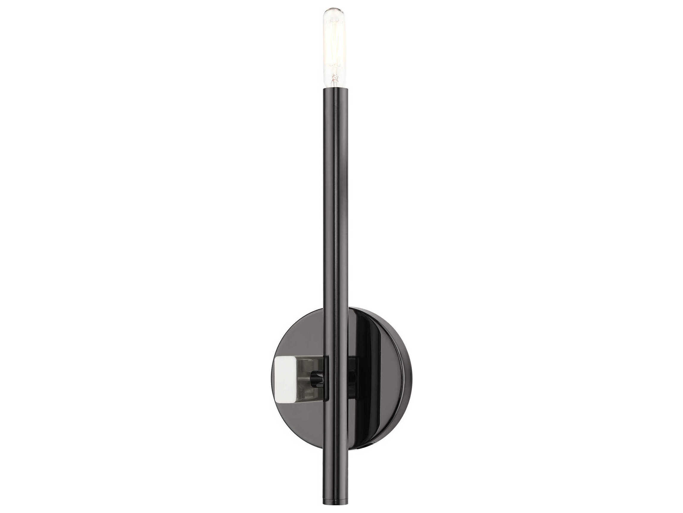 Livex Lighting Denmark 1-Light Black Chrome Wall Sconce