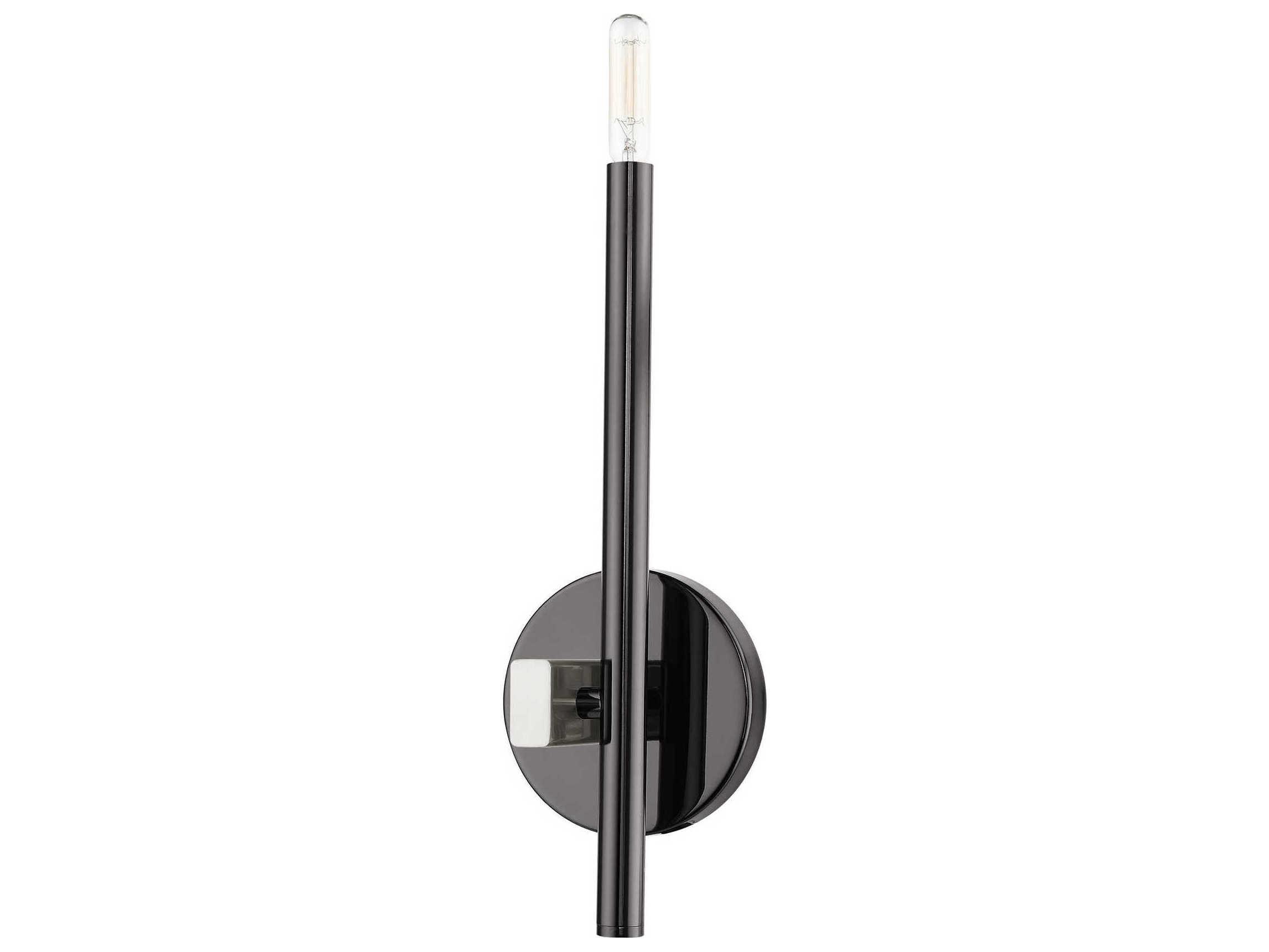 Livex Lighting Denmark 1-Light Black Chrome Wall Sconce