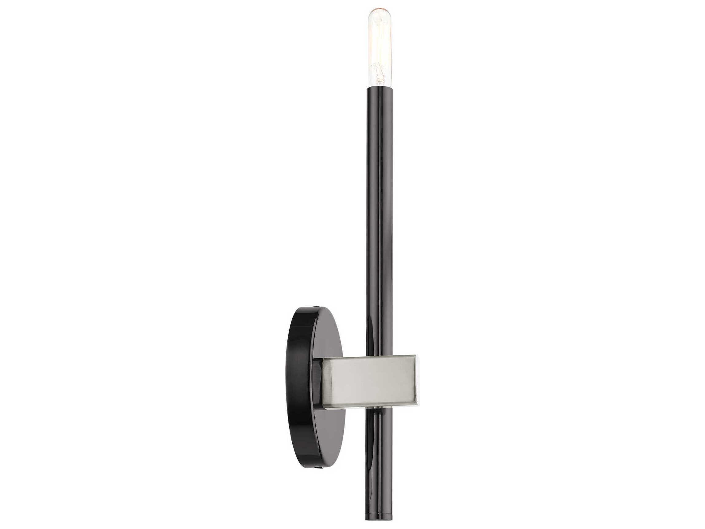 Livex Lighting Denmark 1-Light Black Chrome Wall Sconce