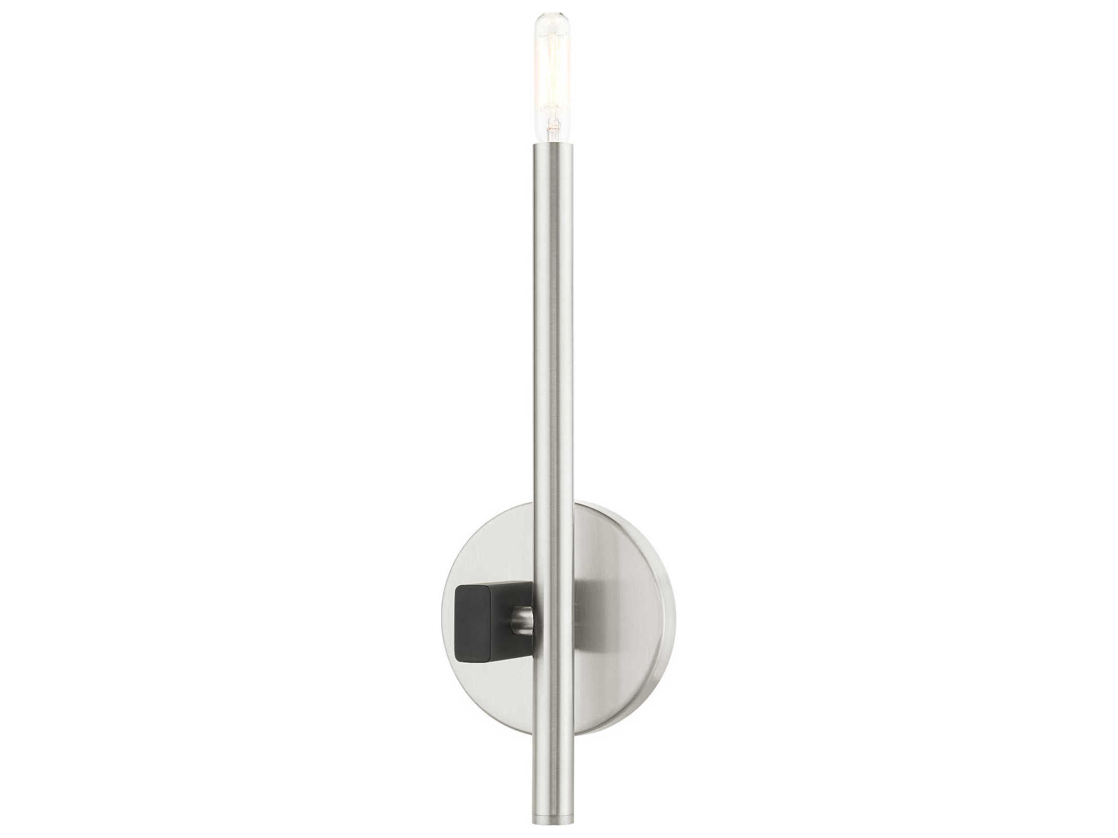 Livex Lighting Denmark 1-Light Brushed Nickel Wall Sconce
