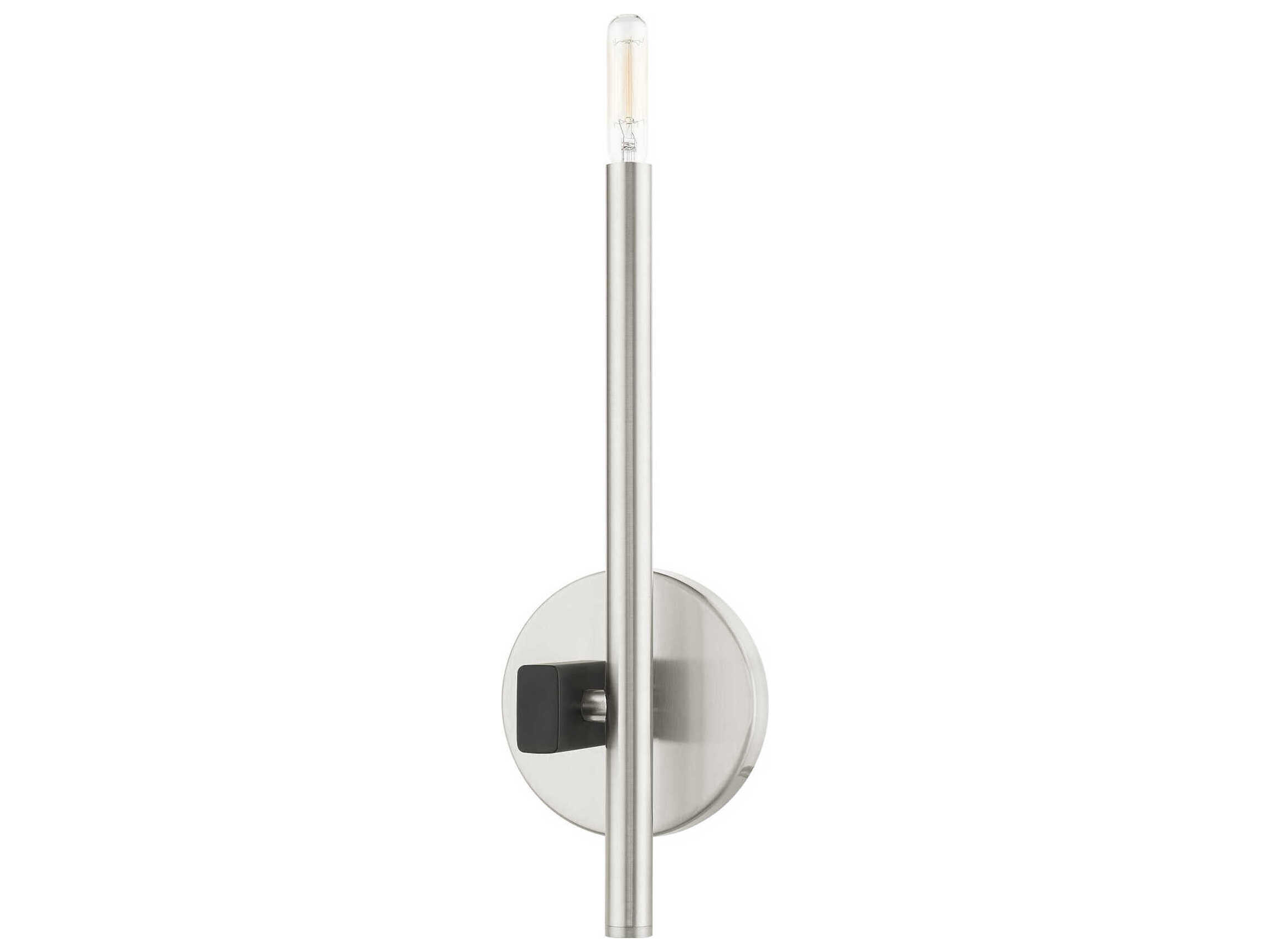 Livex Lighting Denmark 1-Light Brushed Nickel Wall Sconce