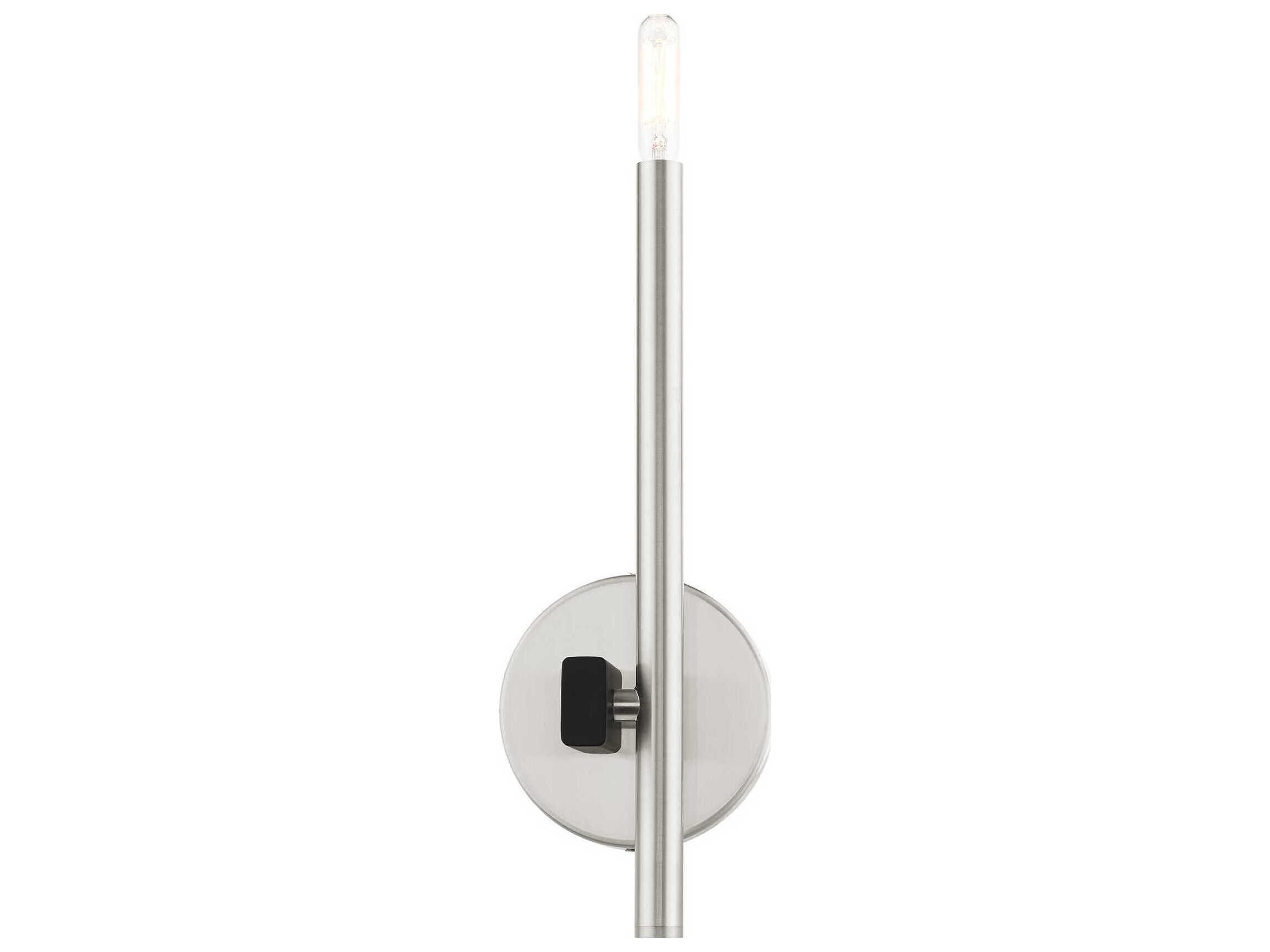 Livex Lighting Denmark 1-Light Brushed Nickel Wall Sconce