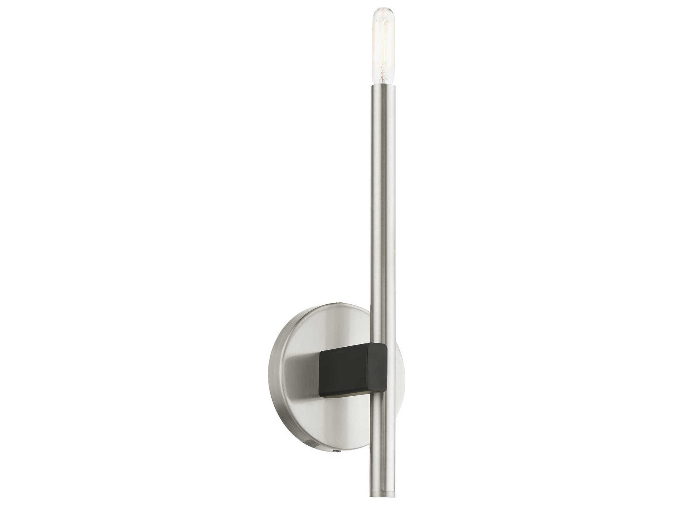 Livex Lighting Denmark 1-Light Brushed Nickel Wall Sconce