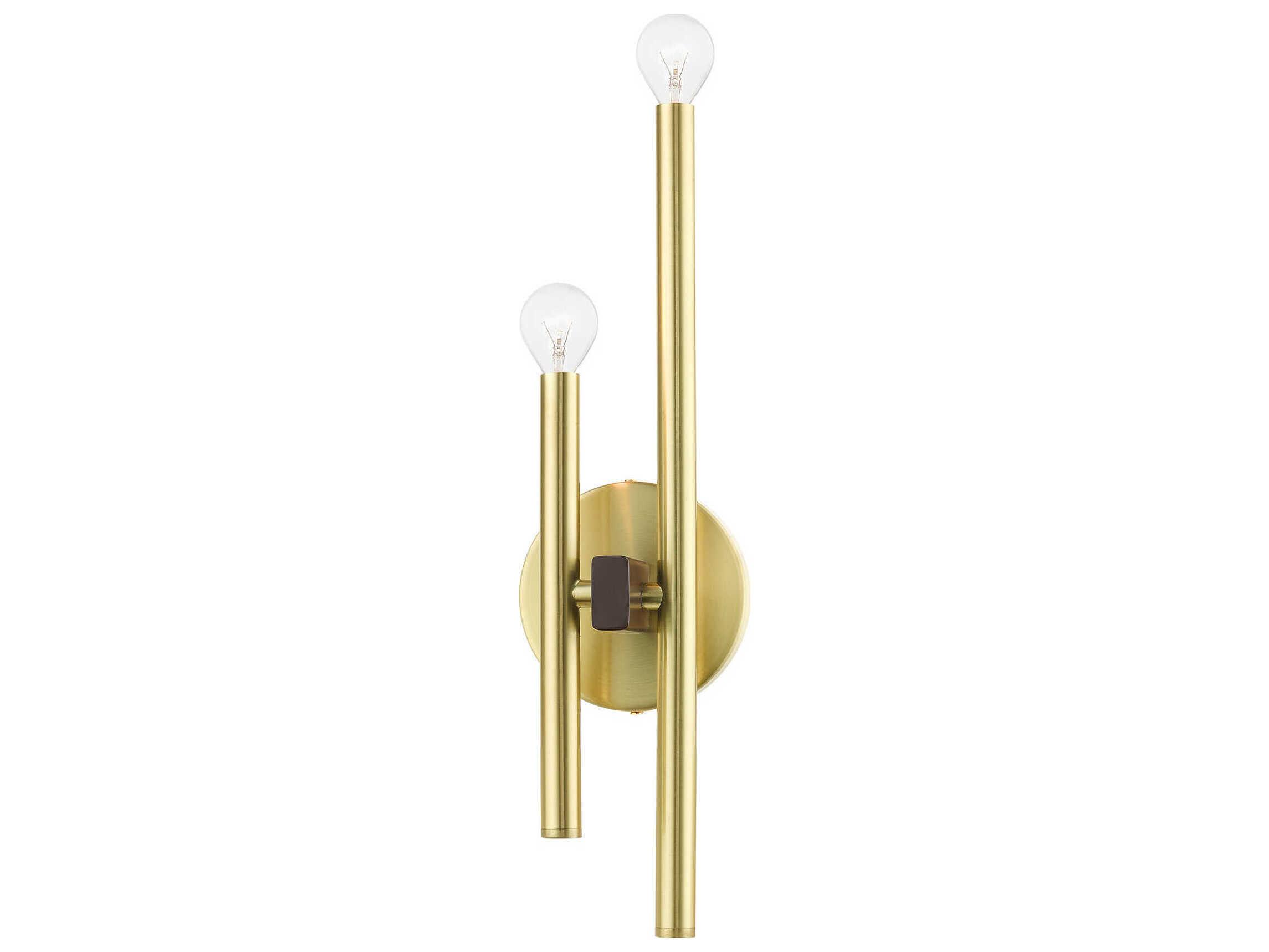 Livex Lighting Denmark 2-Light Satin Brass Wall Sconce
