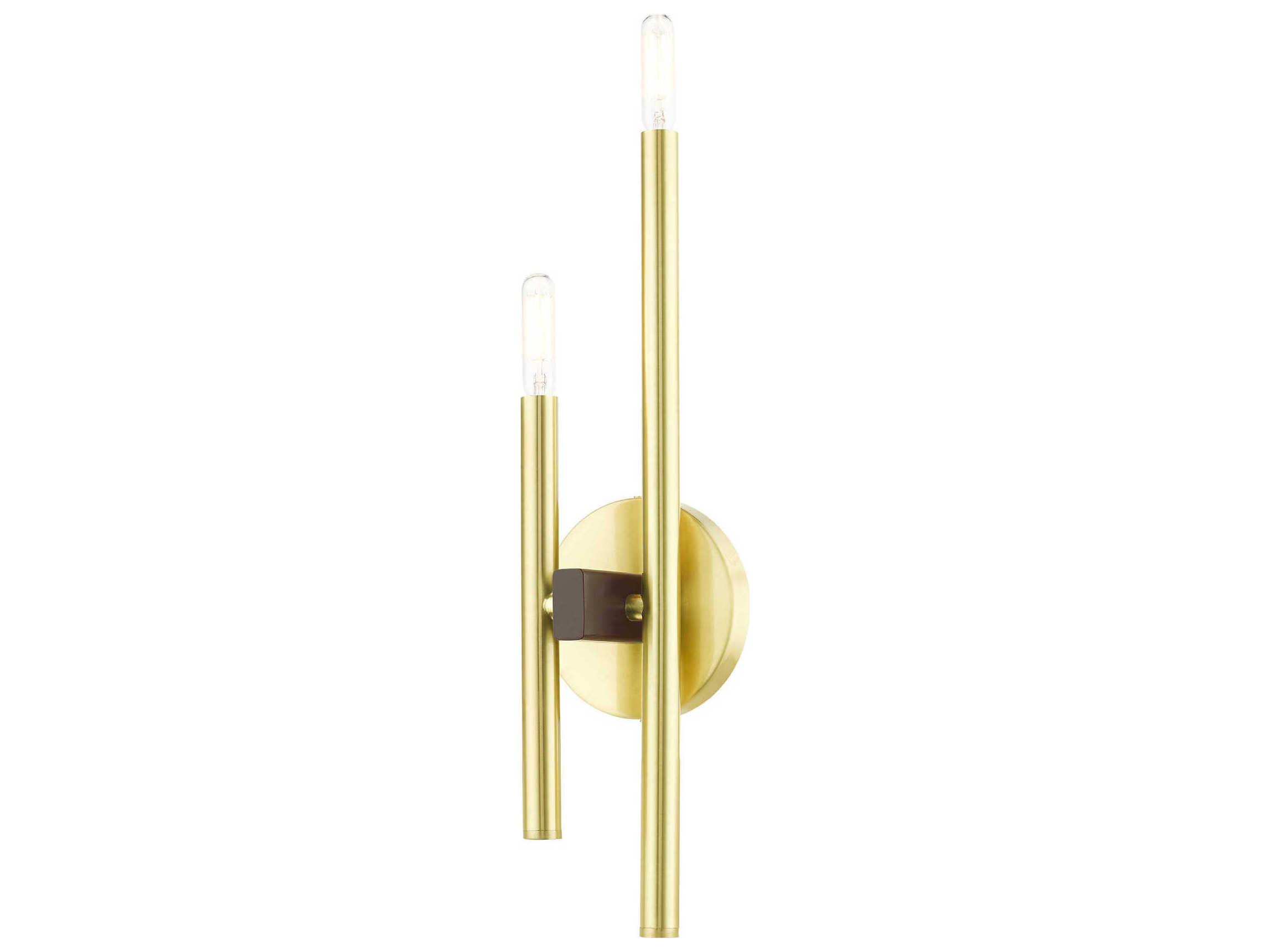 Livex Lighting Denmark 2-Light Satin Brass Wall Sconce