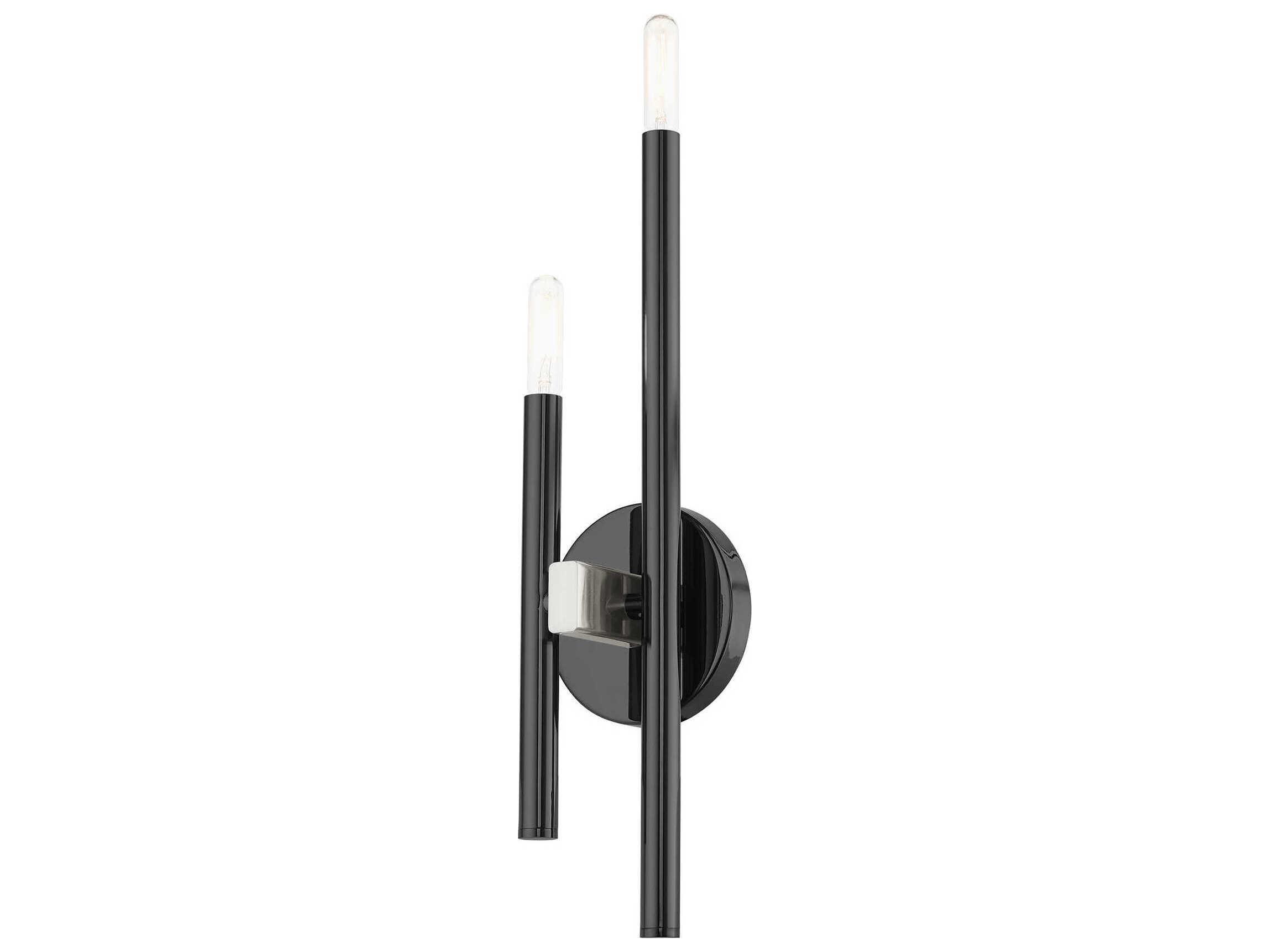 Livex Lighting Denmark 2-Light Black Chrome Wall Sconce