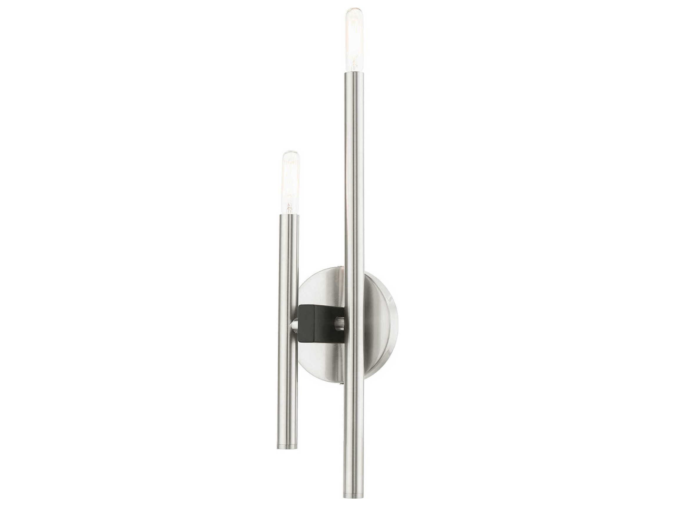 Livex Lighting Denmark 2-Light Brushed Nickel Wall Sconce