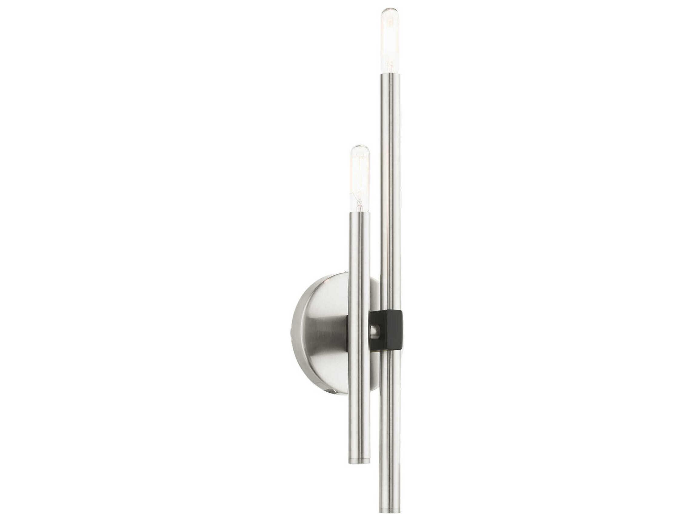 Livex Lighting Denmark 2-Light Brushed Nickel Wall Sconce