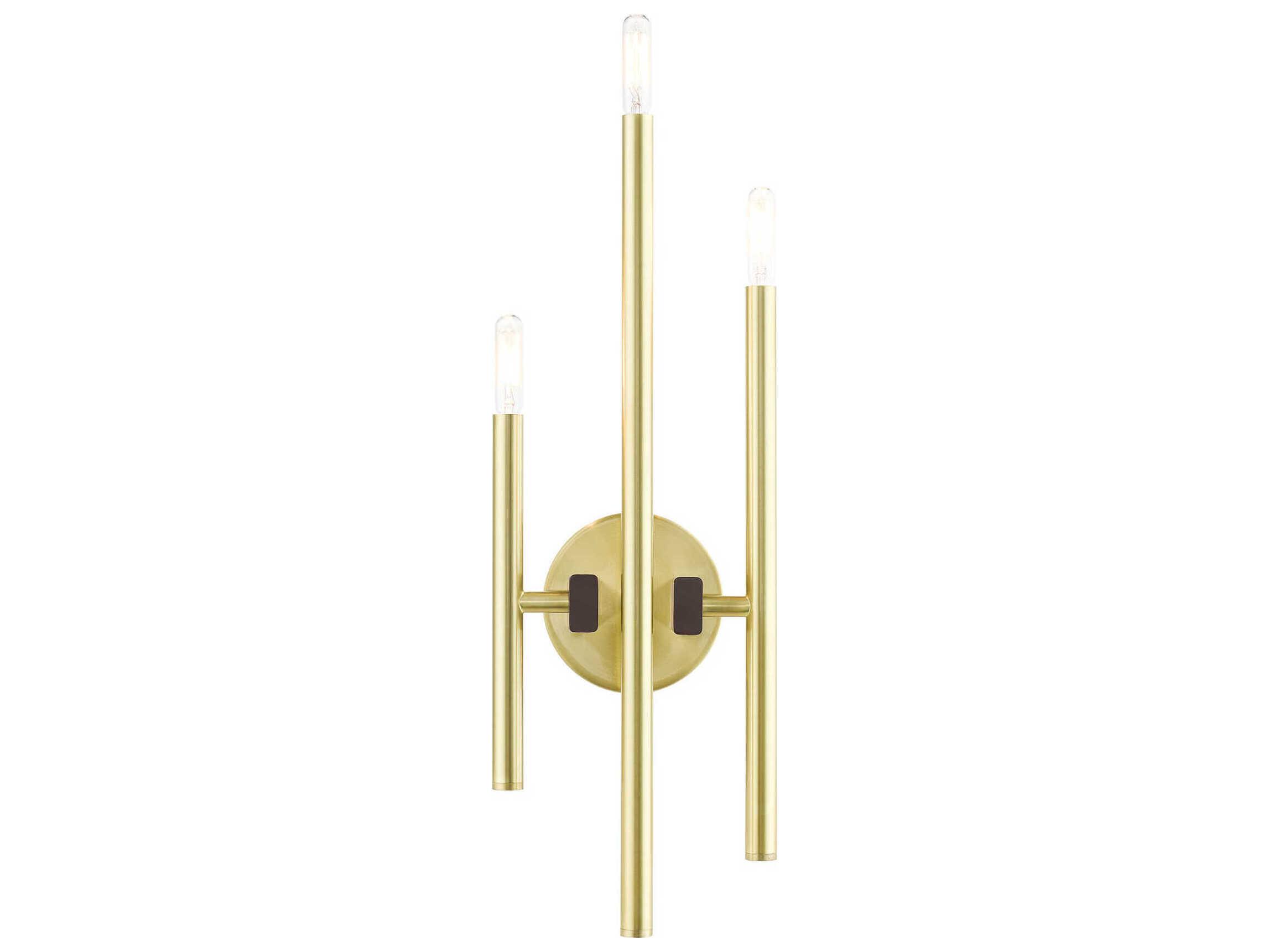 Livex Lighting Denmark 3-Light Satin Brass Wall Sconce