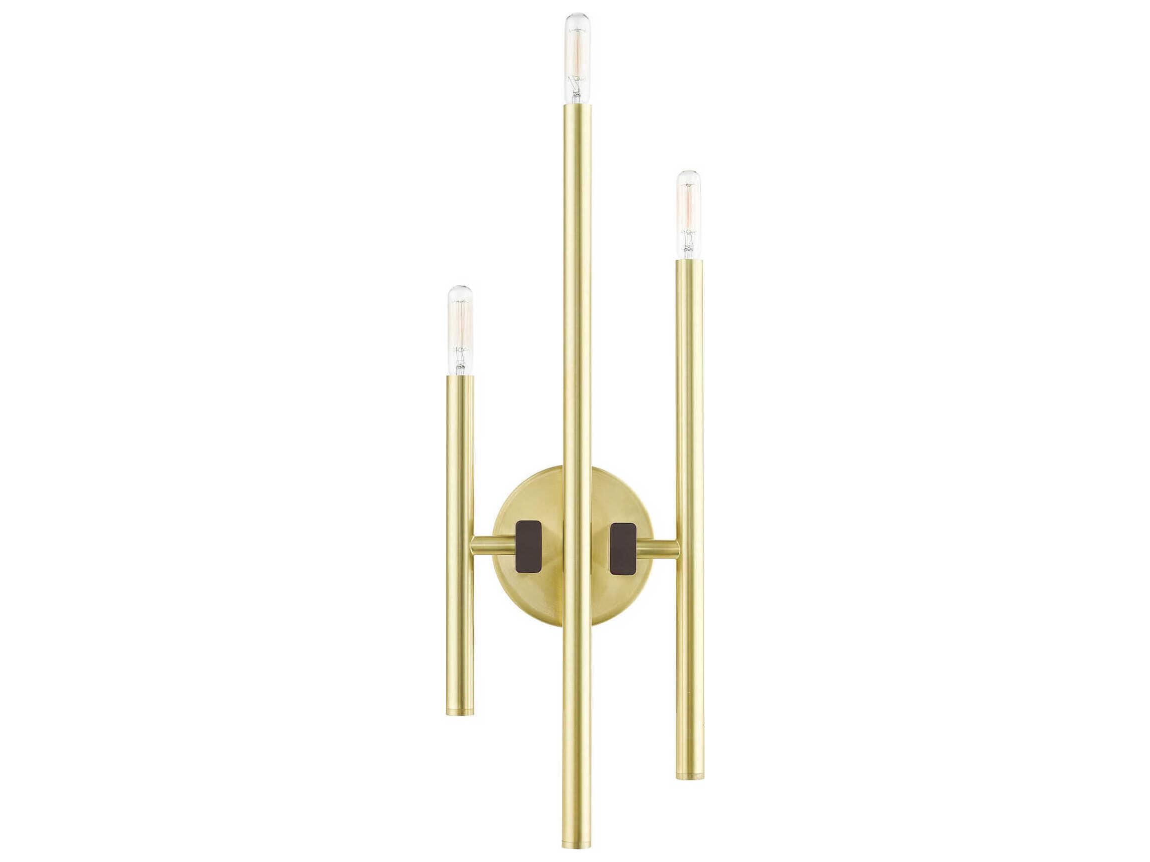 Livex Lighting Denmark 3-Light Satin Brass Wall Sconce