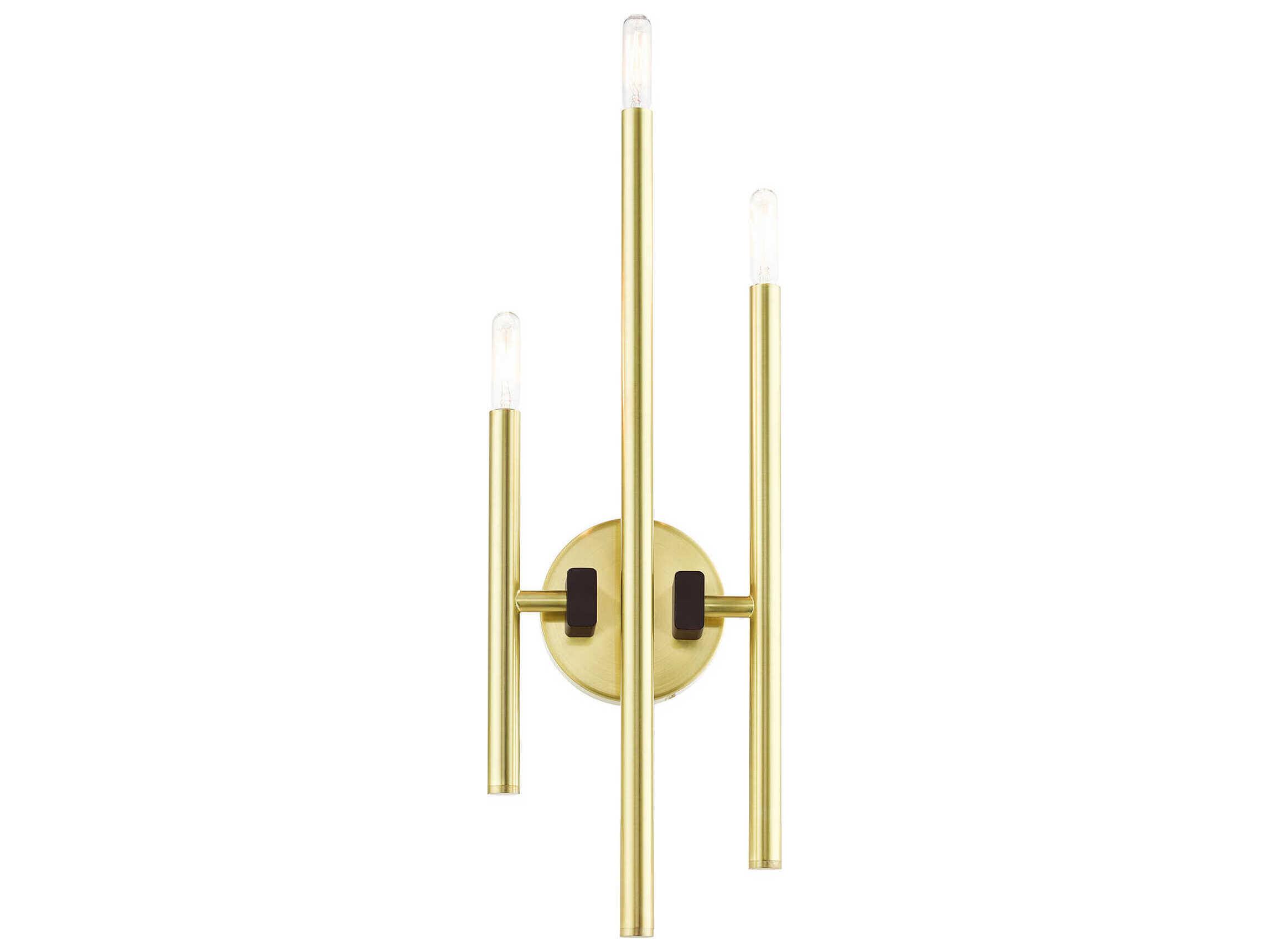 Livex Lighting Denmark 3-Light Satin Brass Wall Sconce