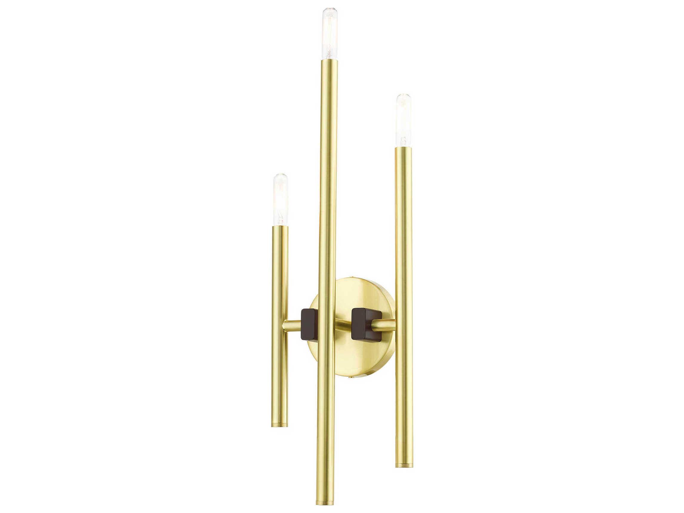 Livex Lighting Denmark 3-Light Satin Brass Wall Sconce