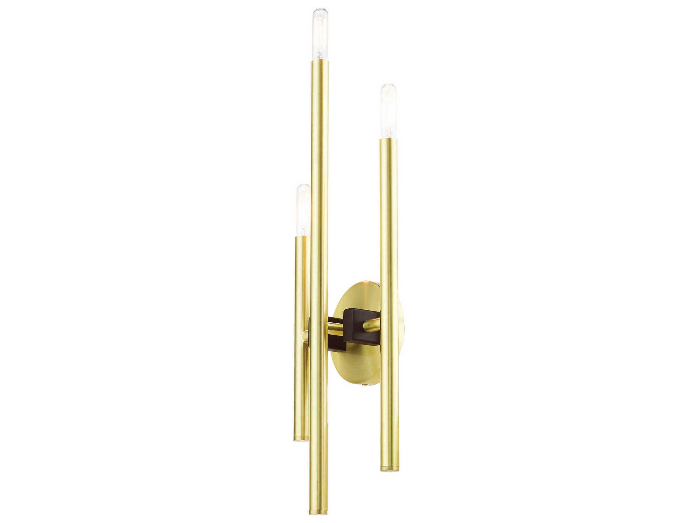 Livex Lighting Denmark 3-Light Satin Brass Wall Sconce