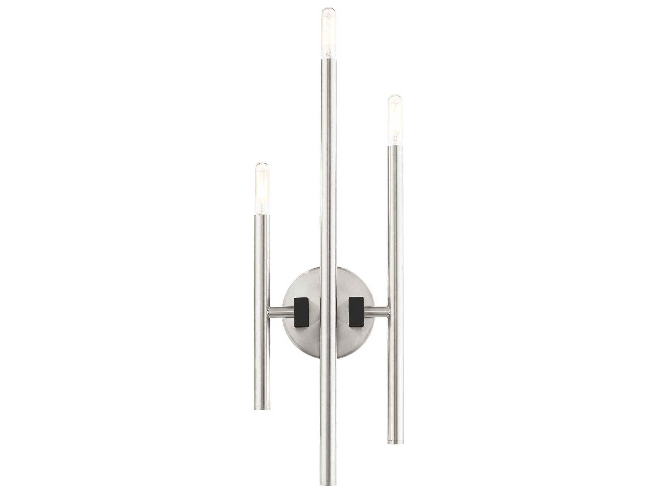 Livex Lighting Denmark 3-Light Brushed Nickel Wall Sconce