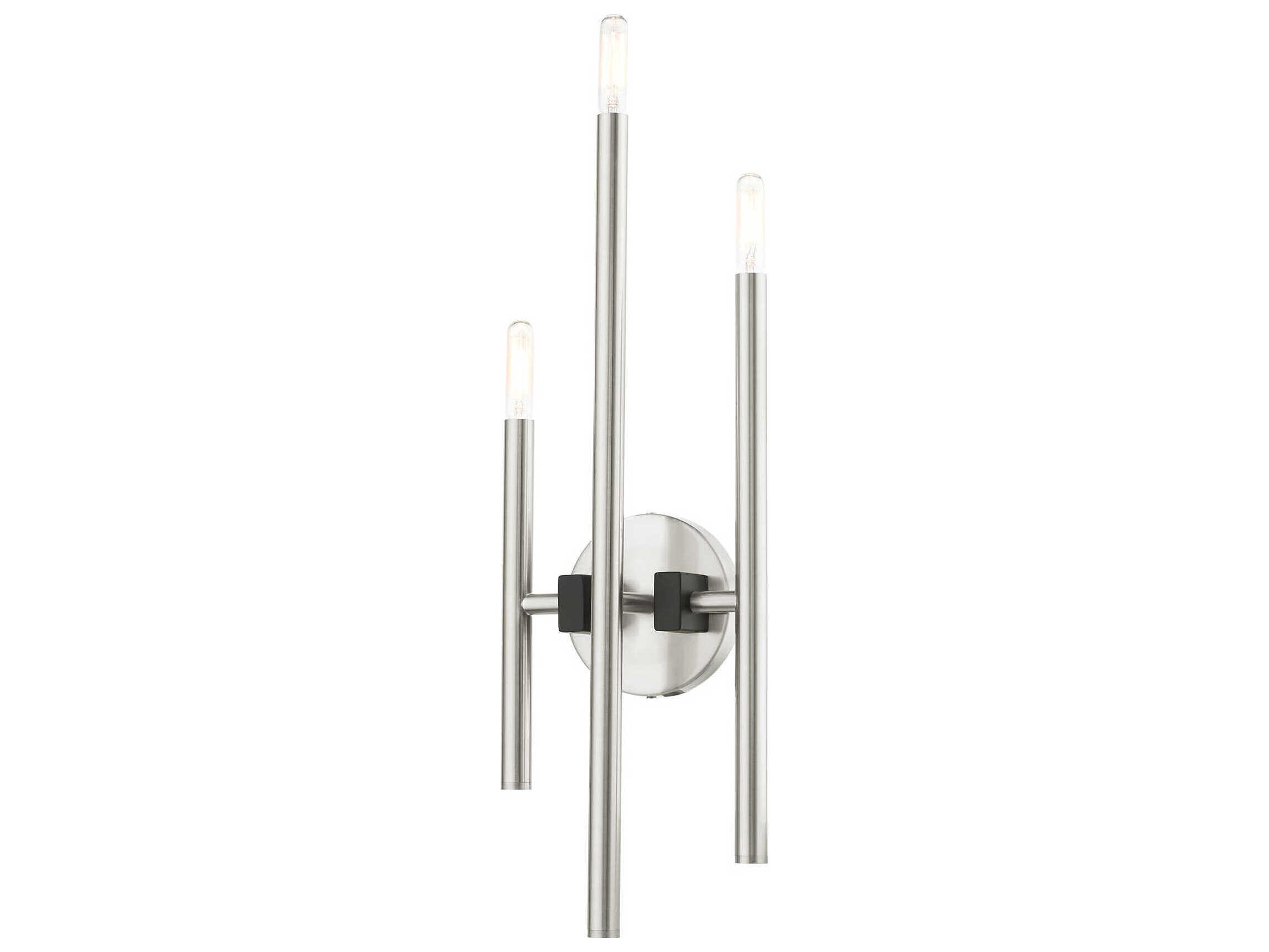 Livex Lighting Denmark 3-Light Brushed Nickel Wall Sconce