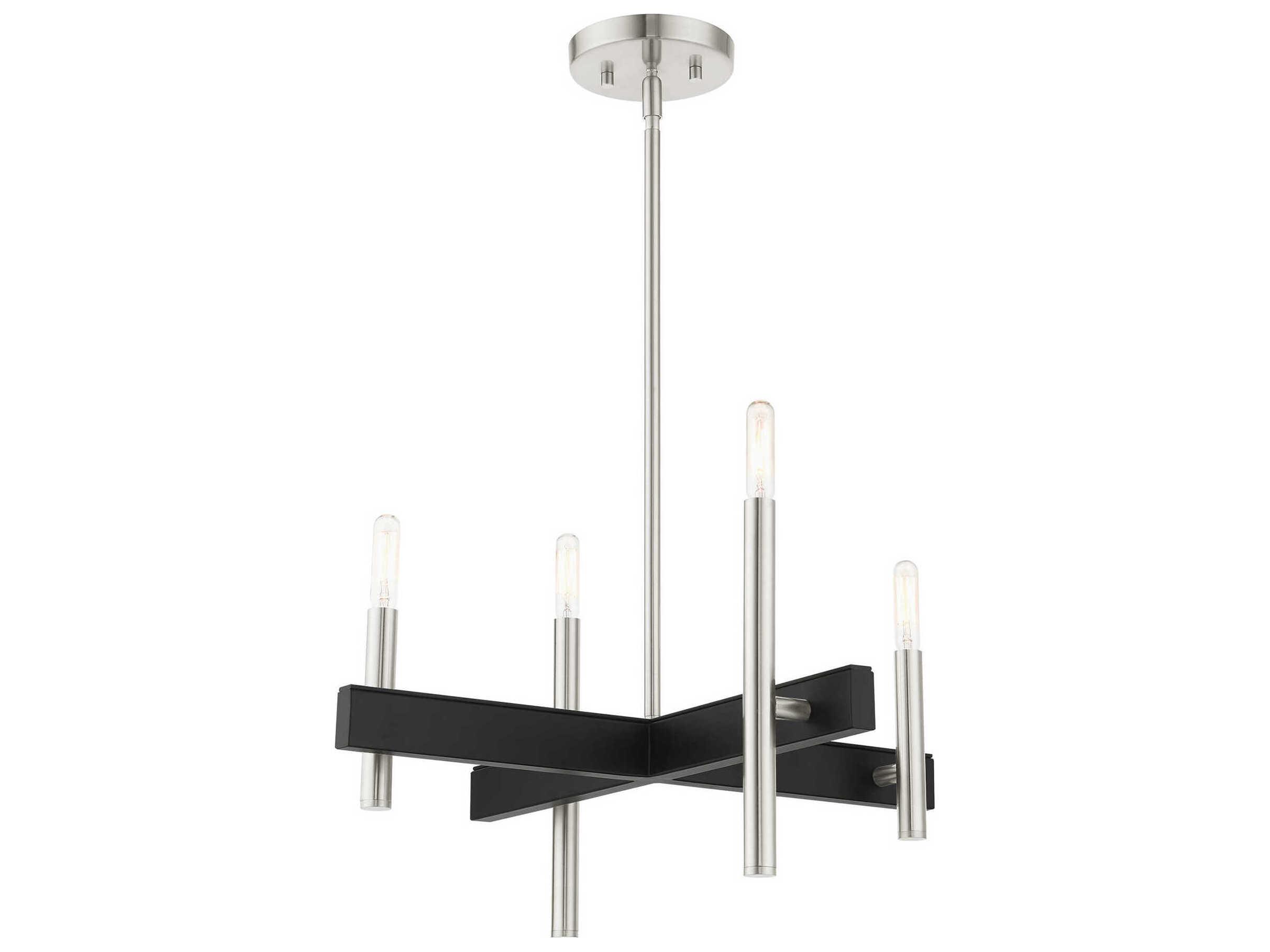Livex Lighting Denmark 4-Light Brushed Nickel Candelabra Chandelier