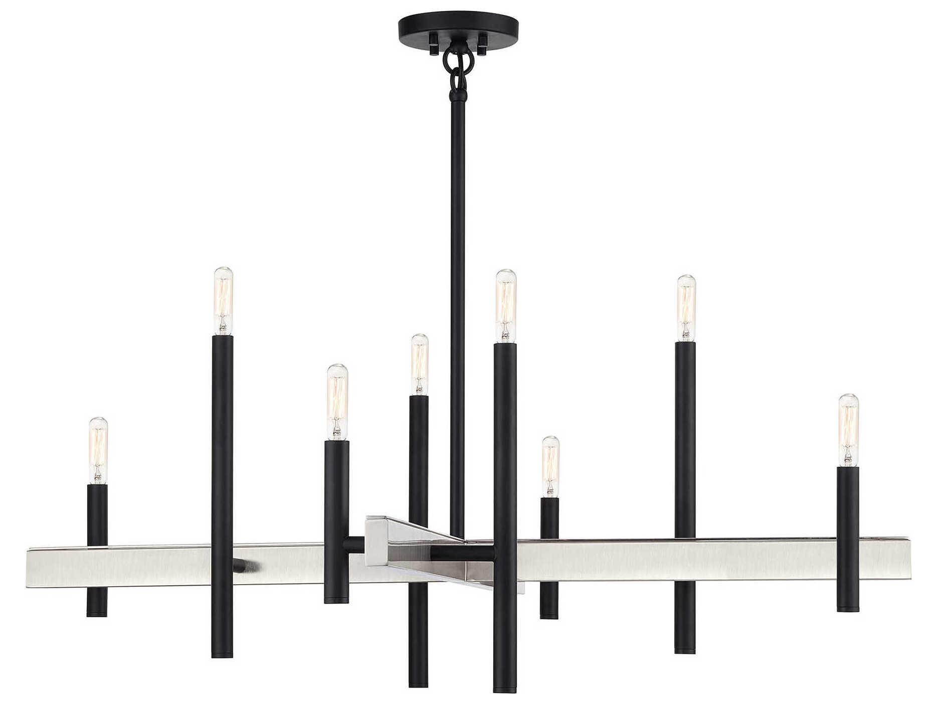 Livex Lighting Denmark 8-Light Black Brushed Nickel Chandelier