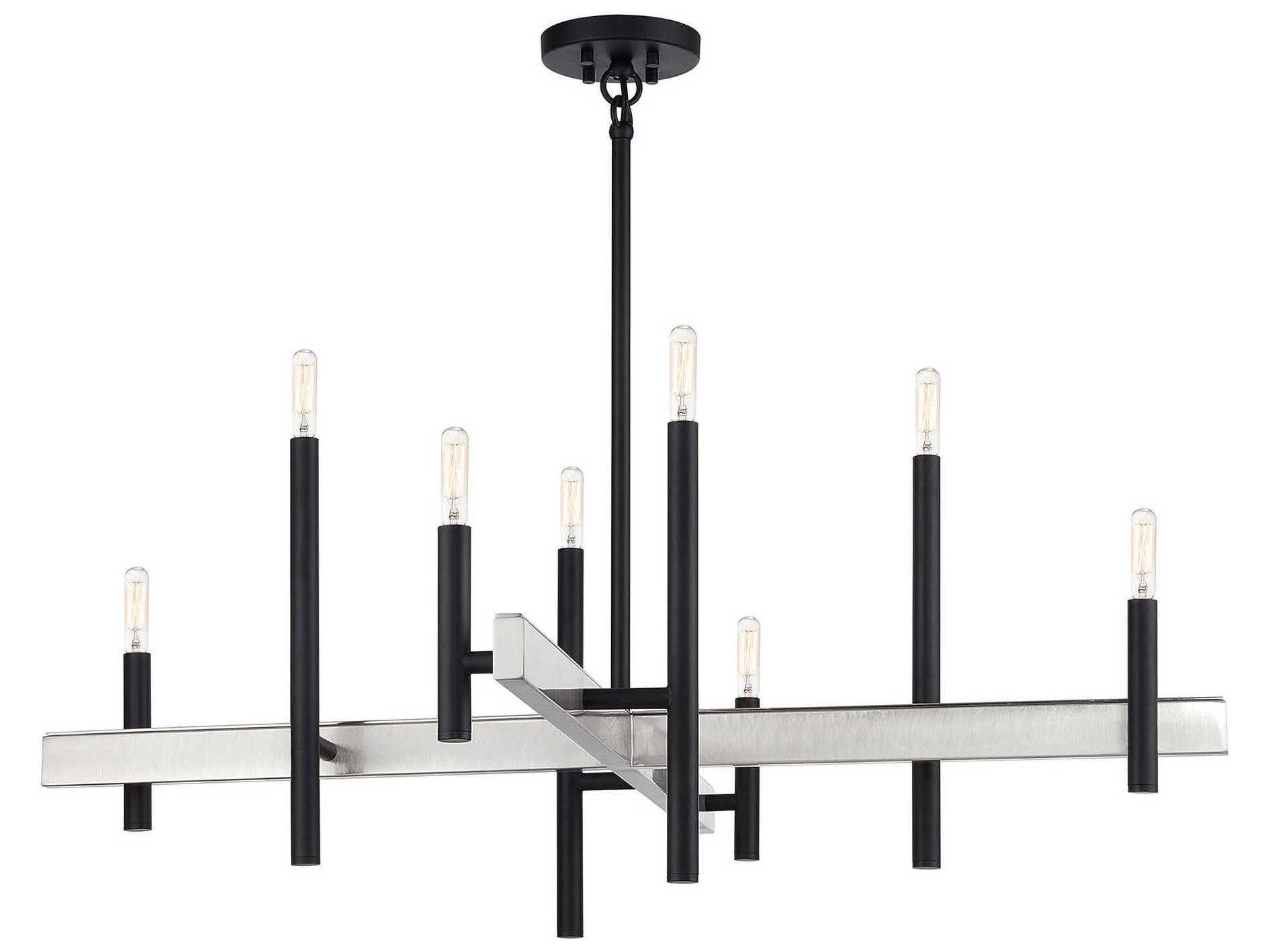 Livex Lighting Denmark 8-Light Black Brushed Nickel Chandelier