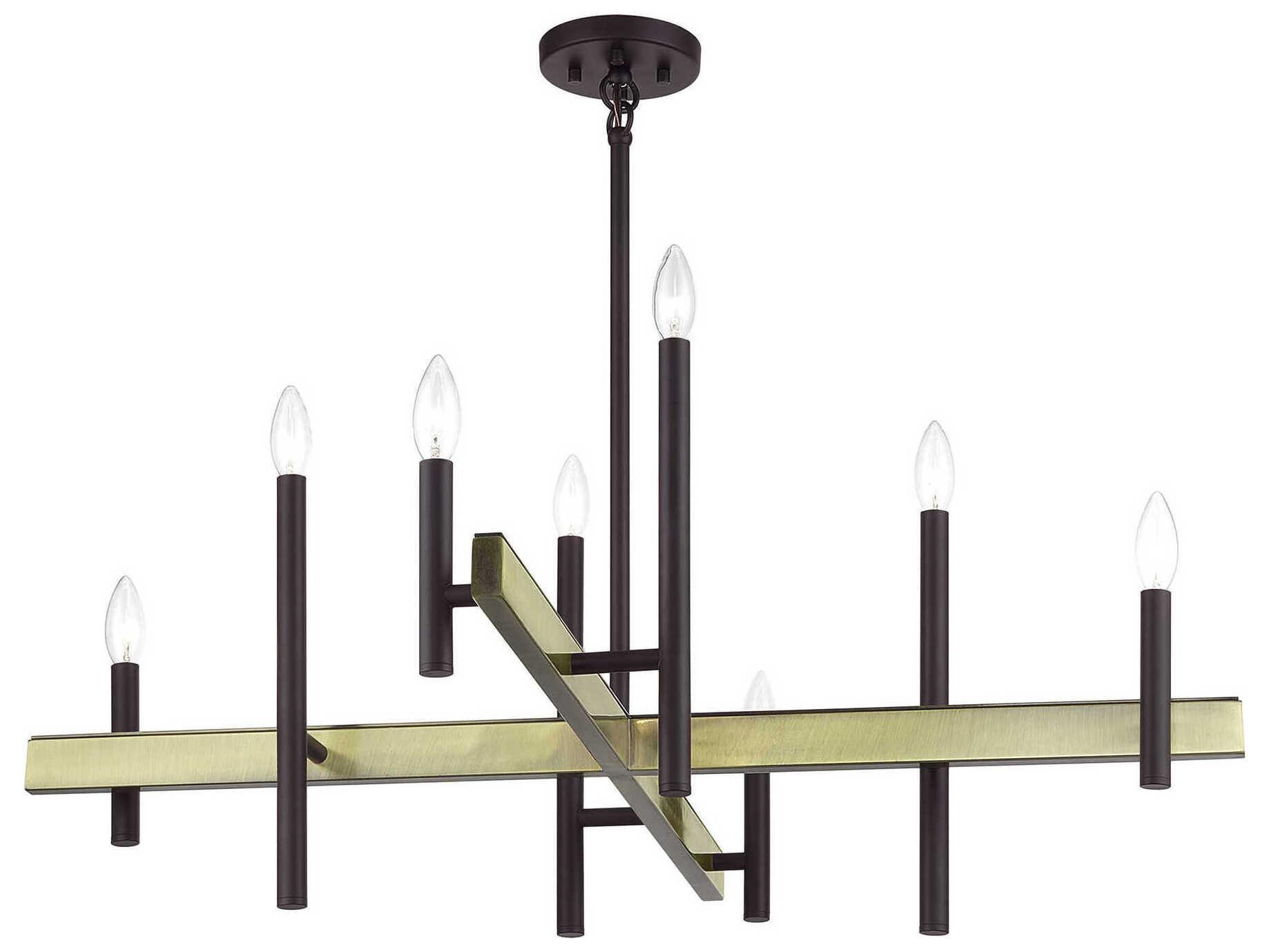 Livex Lighting Denmark 8-Light Bronze Antique Brass Chandelier