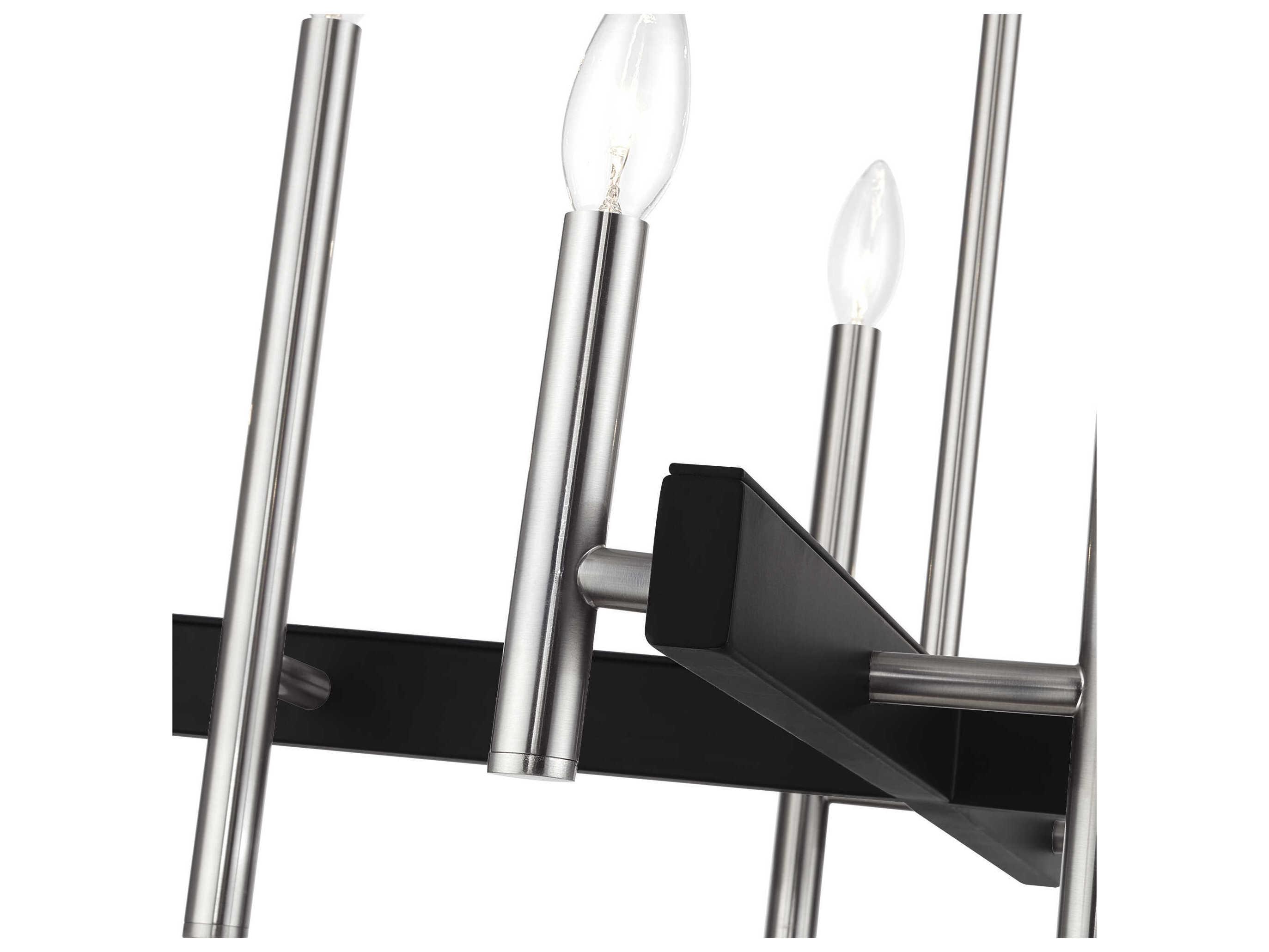 Livex Lighting Denmark 8-Light Brushed Nickel Black Chandelier