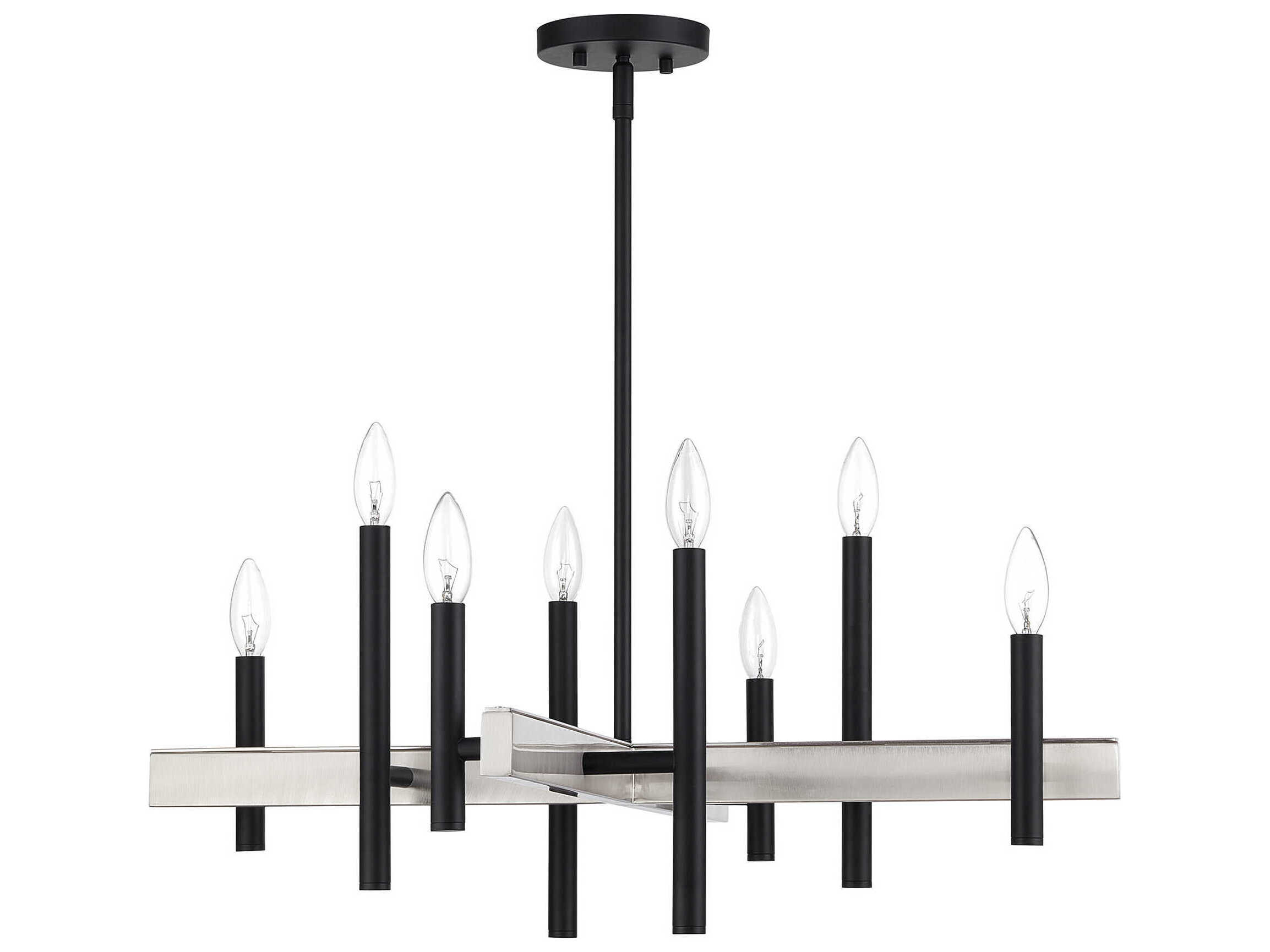 Livex Lighting Denmark 8-Light Black Brushed Nickel Chandelier