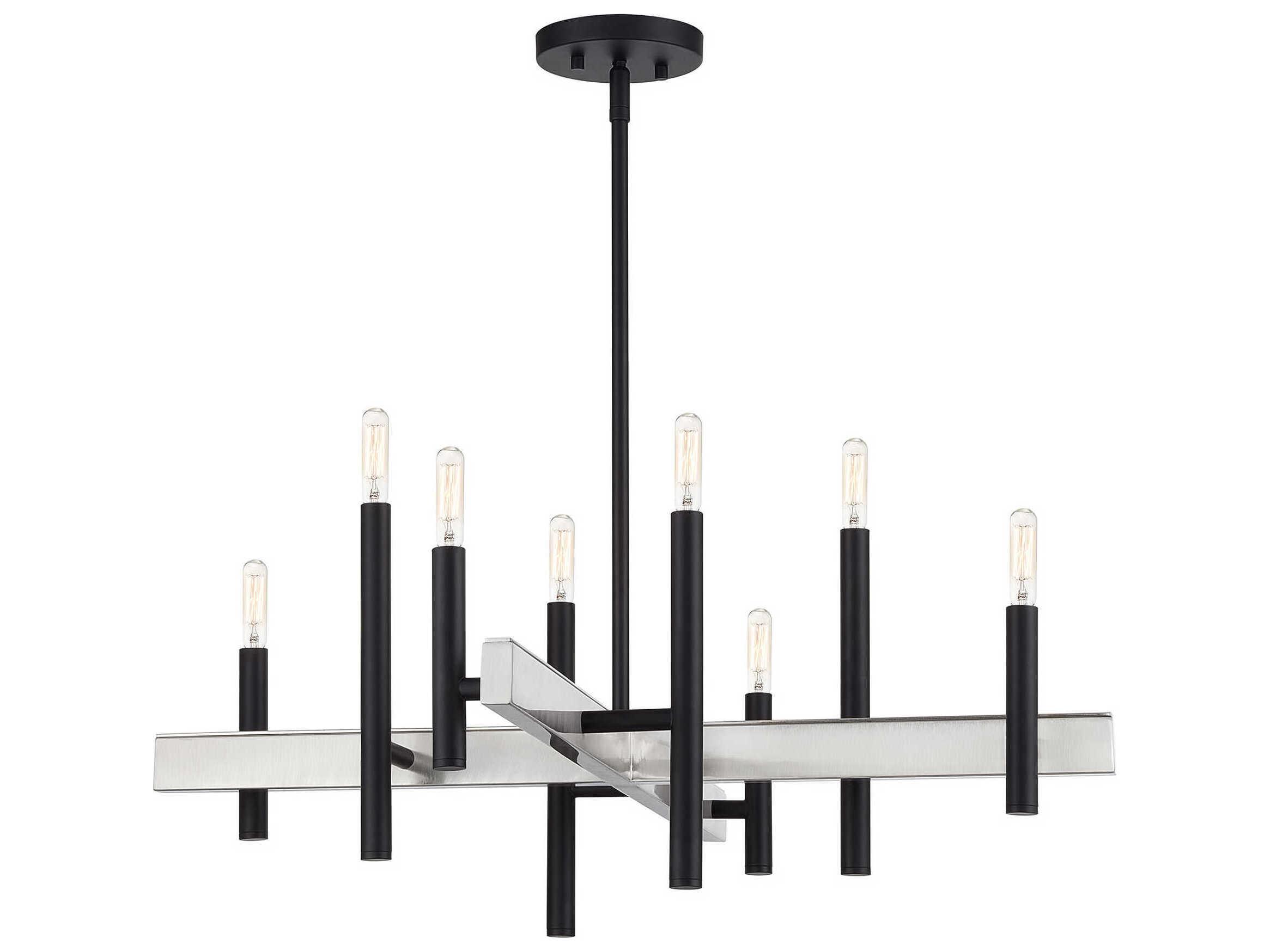 Livex Lighting Denmark 8-Light Black Brushed Nickel Chandelier