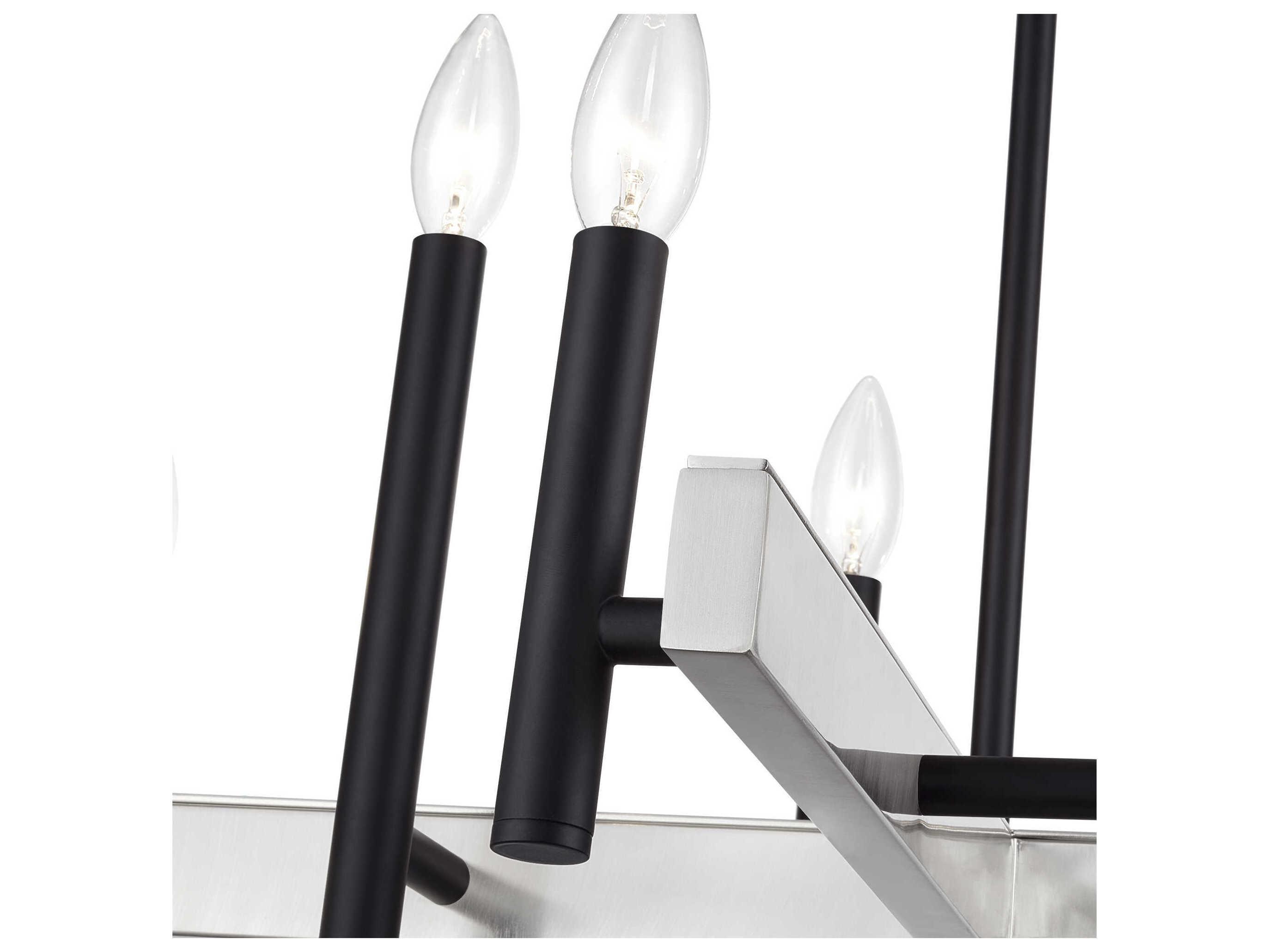 Livex Lighting Denmark 8-Light Black Brushed Nickel Chandelier