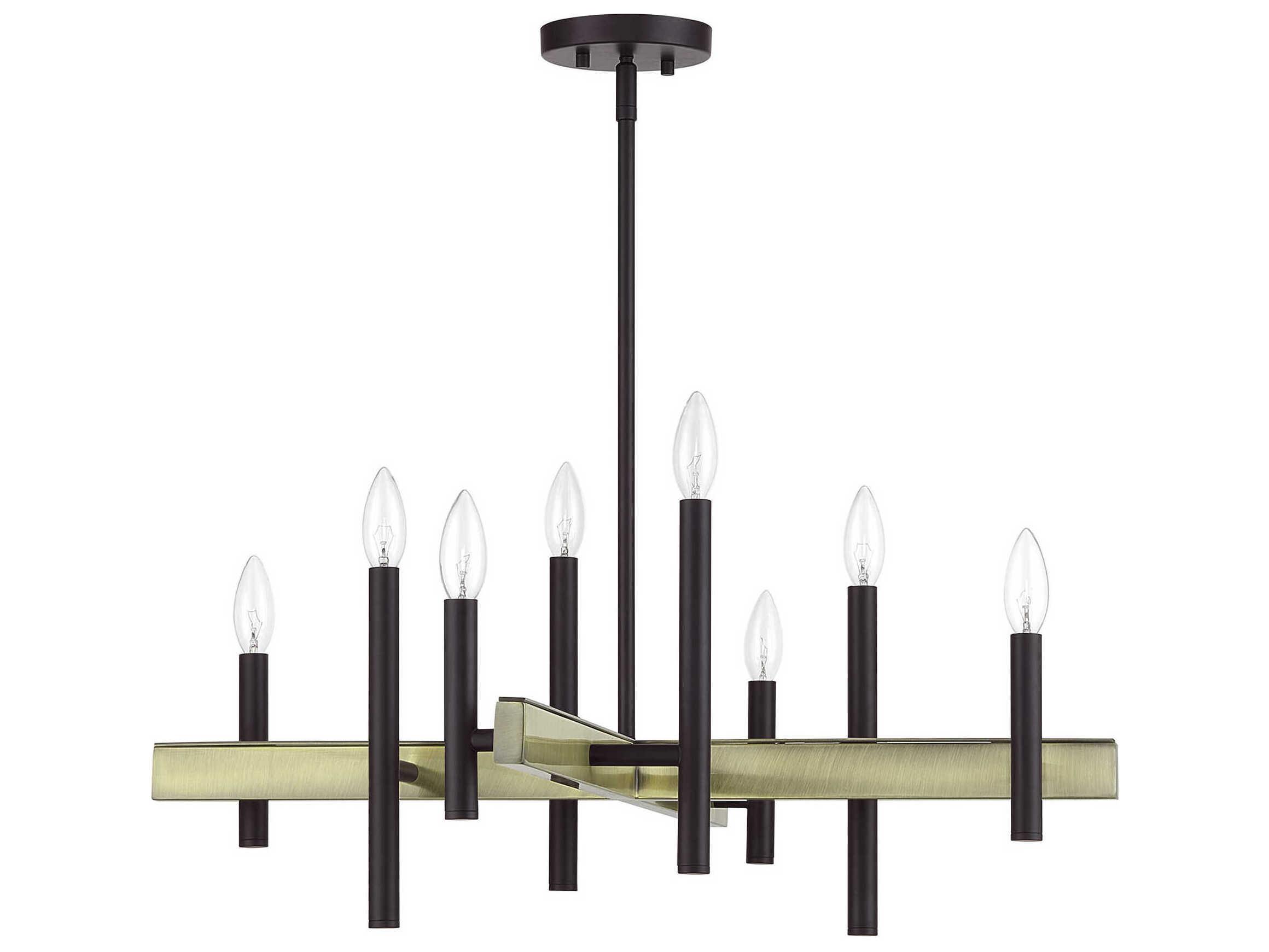 Livex Lighting Denmark 8-Light Bronze Antique Brass Chandelier