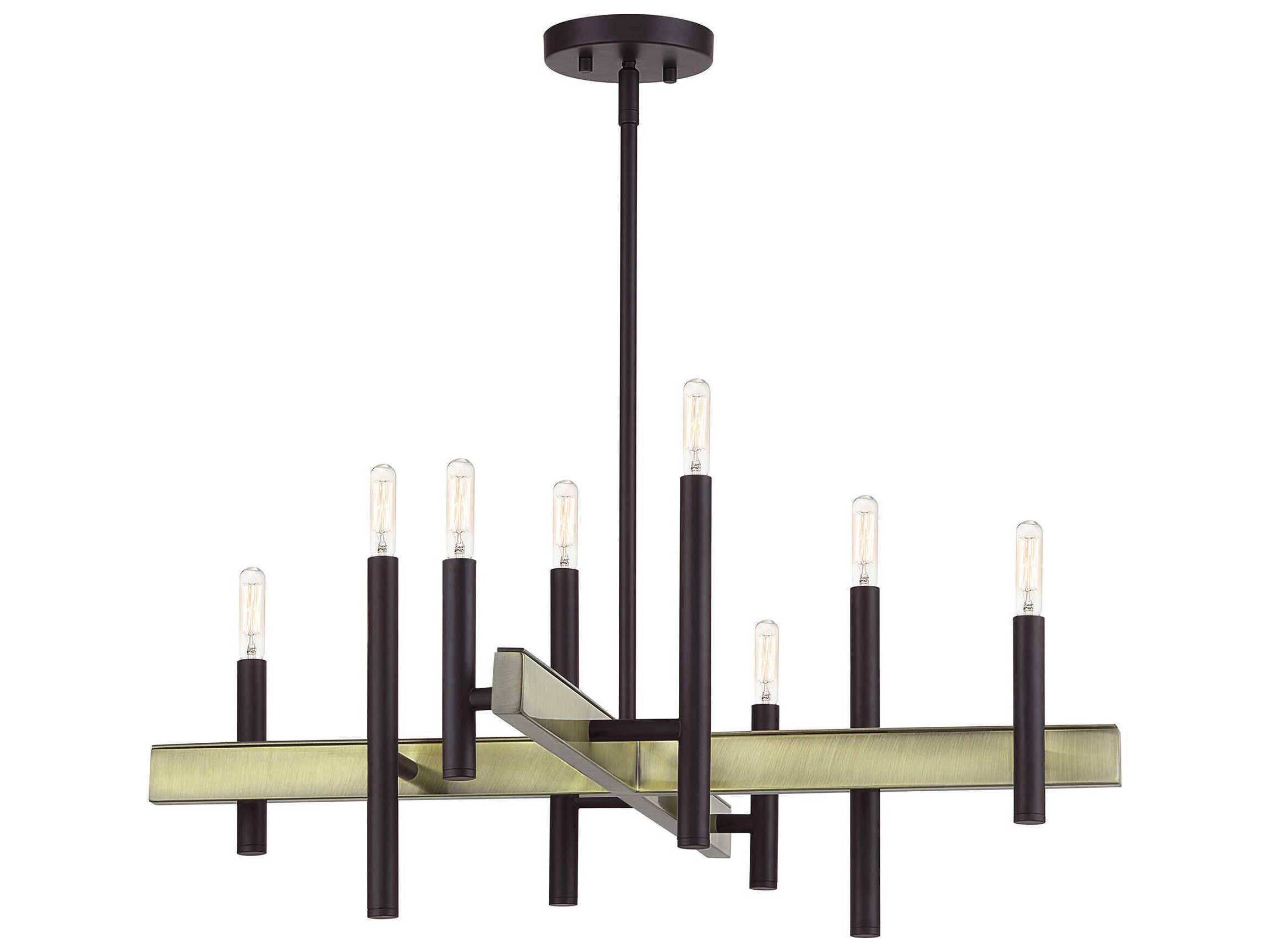 Livex Lighting Denmark 8-Light Bronze Antique Brass Chandelier