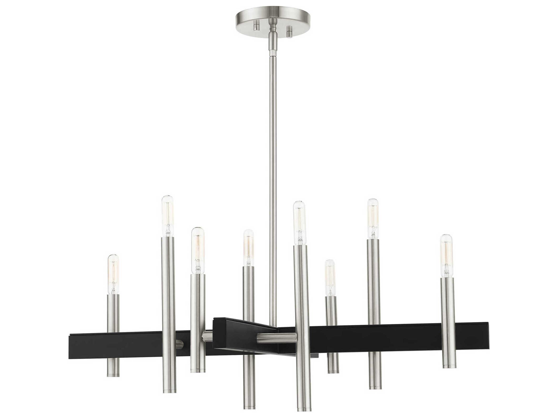 Livex Lighting Denmark 8-Light Brushed Nickel Candelabra Chandelier