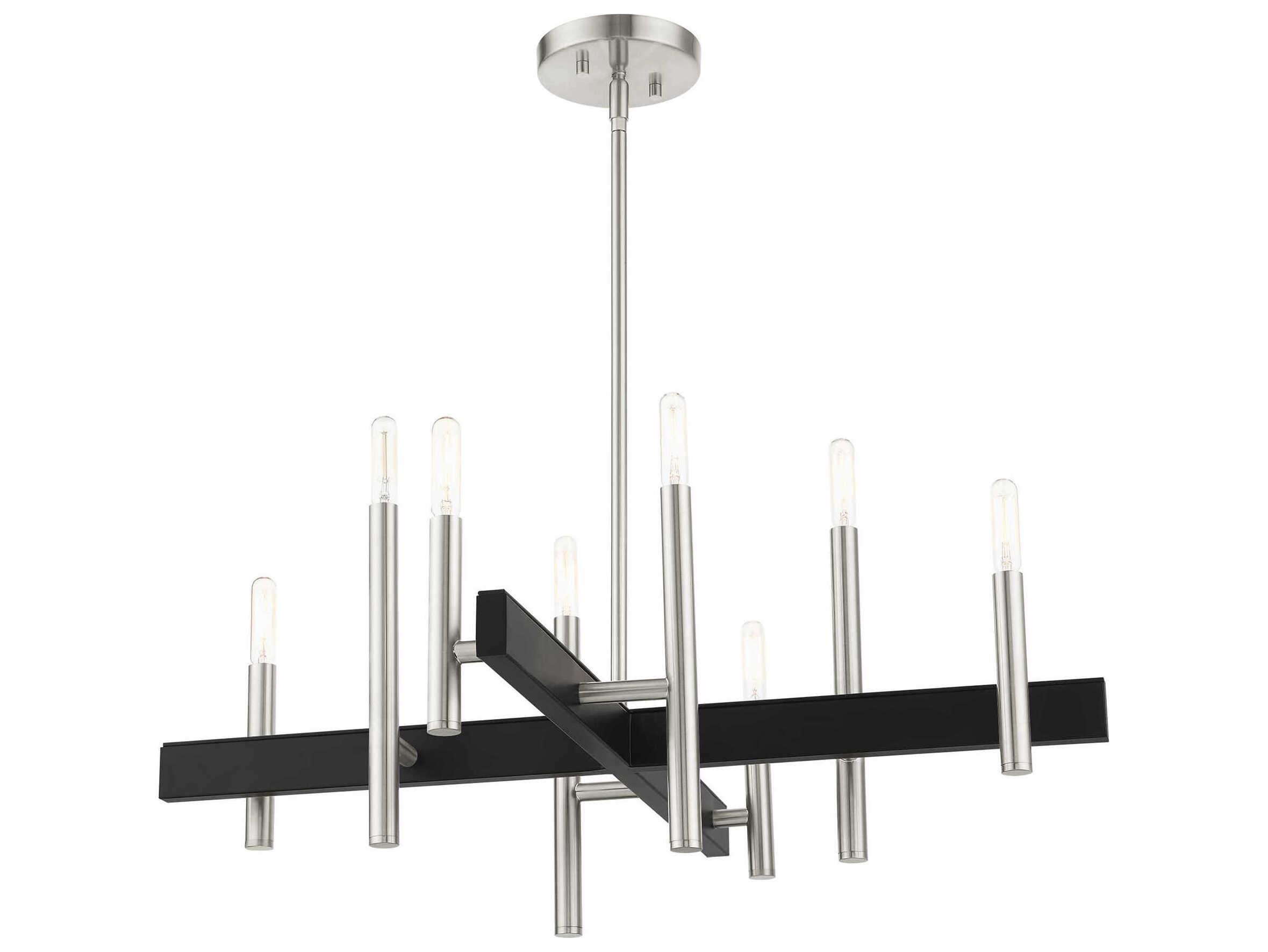 Livex Lighting Denmark 8-Light Brushed Nickel Candelabra Chandelier