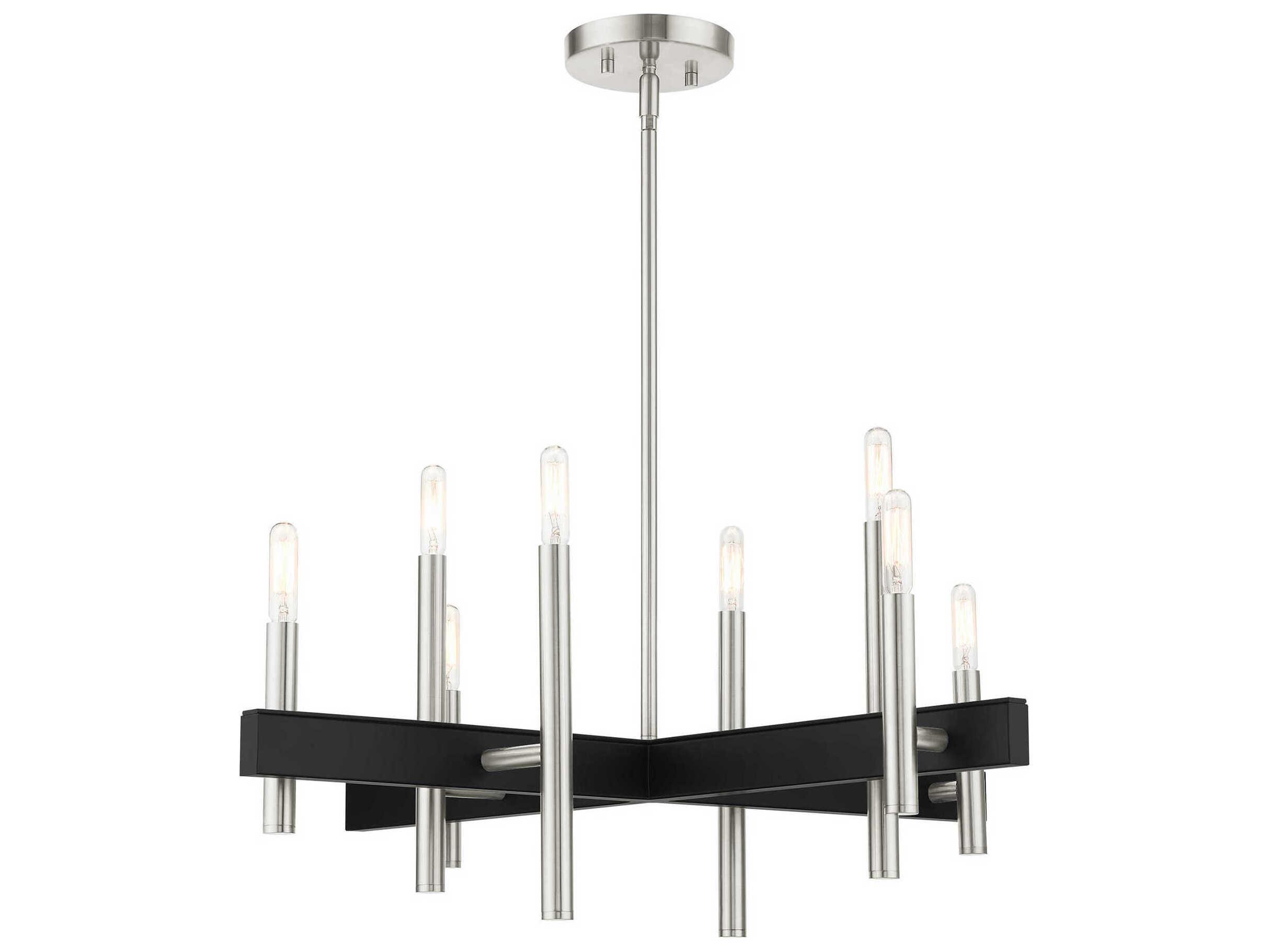 Livex Lighting Denmark 8-Light Brushed Nickel Candelabra Chandelier