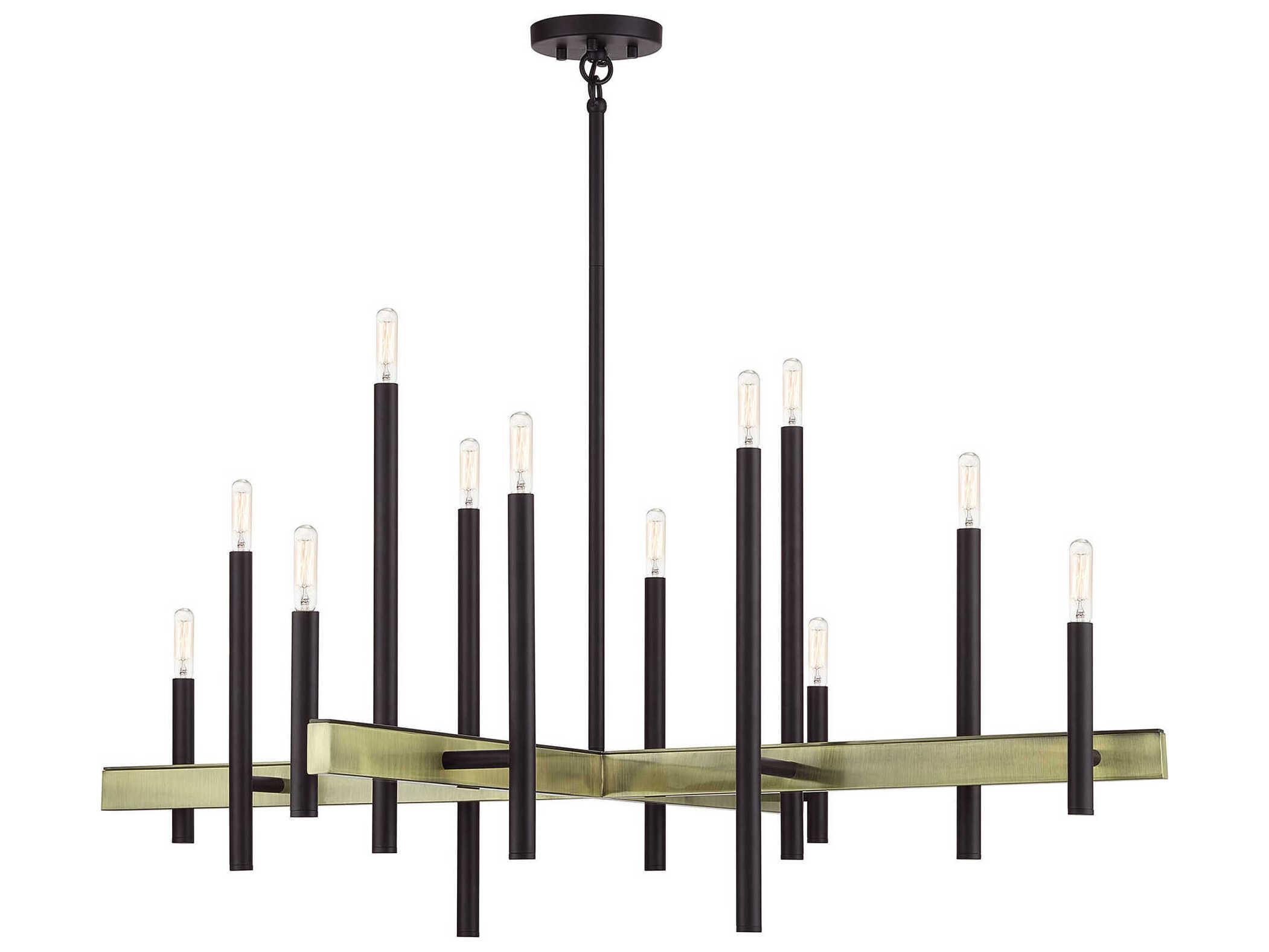 Livex Lighting Denmark 12-Light Bronze Antique Brass Chandelier