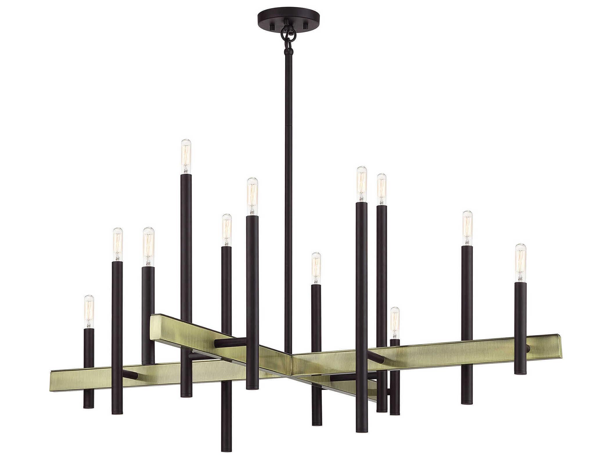 Livex Lighting Denmark 12-Light Bronze Antique Brass Chandelier