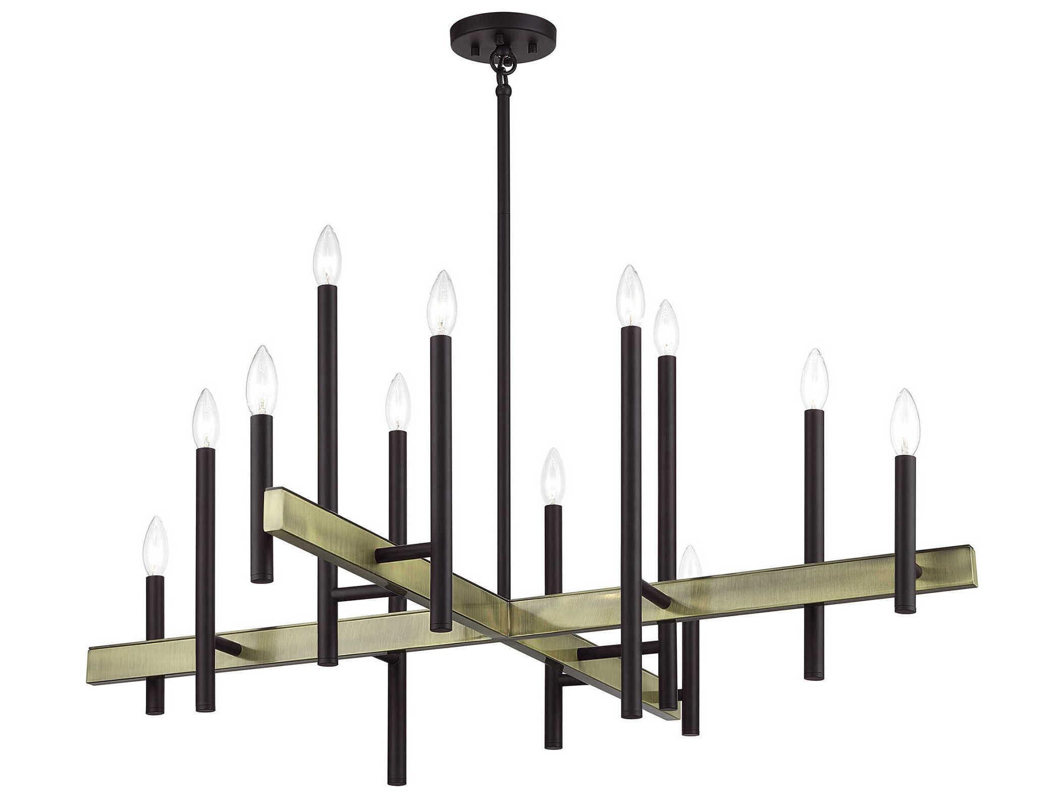 Livex Lighting Denmark 12-Light Bronze Antique Brass Chandelier
