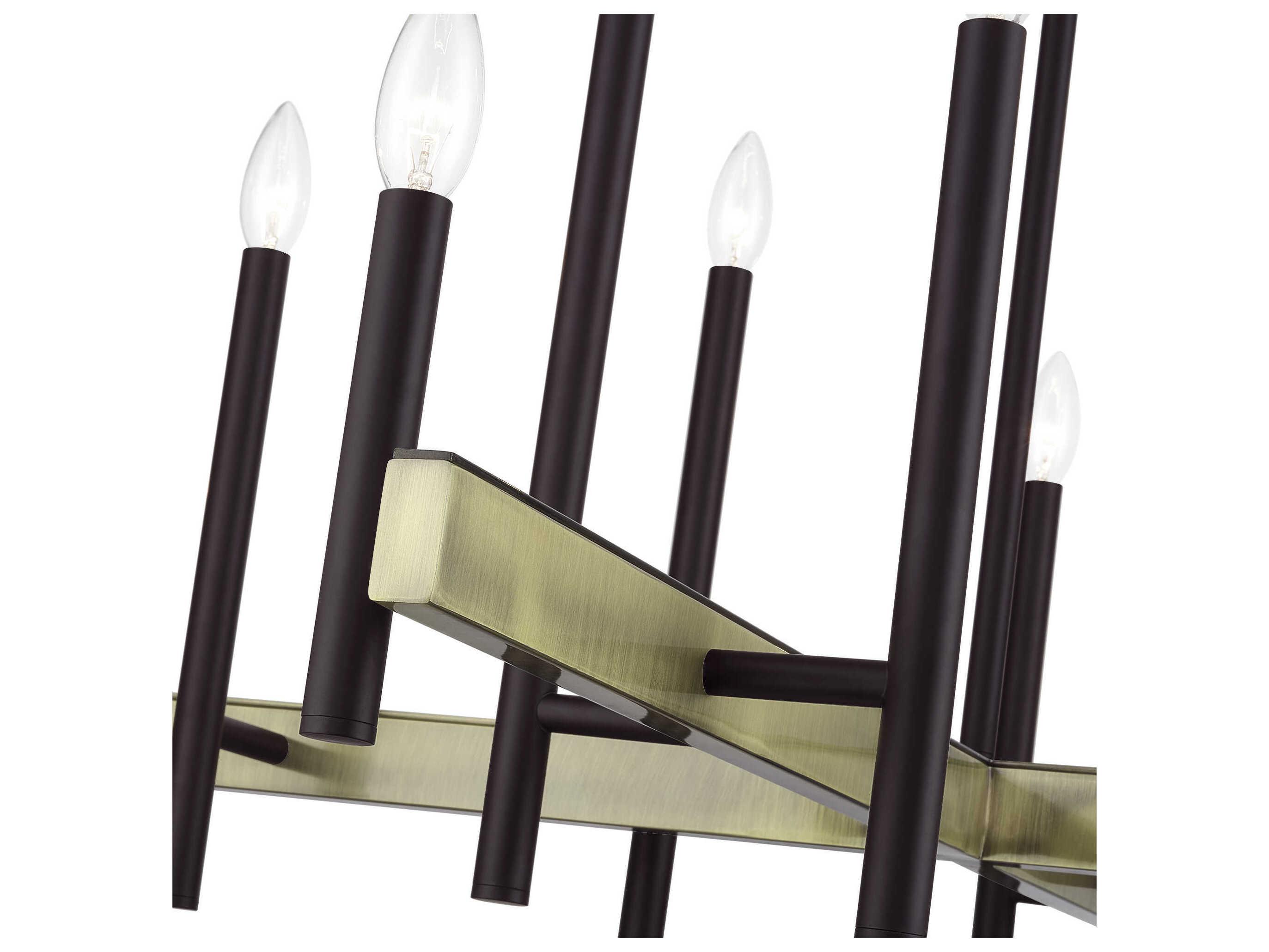 Livex Lighting Denmark 12-Light Bronze Antique Brass Chandelier