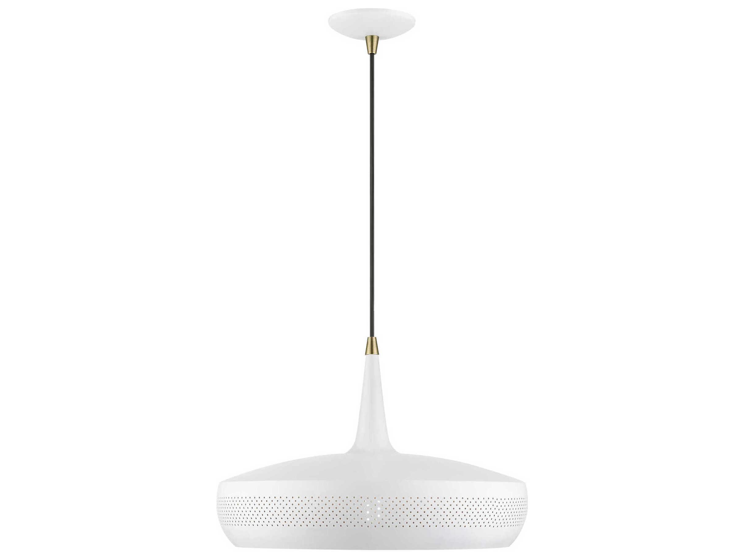 Livex Lighting Banbury 1-Light White Antique Brass Dome Pendant
