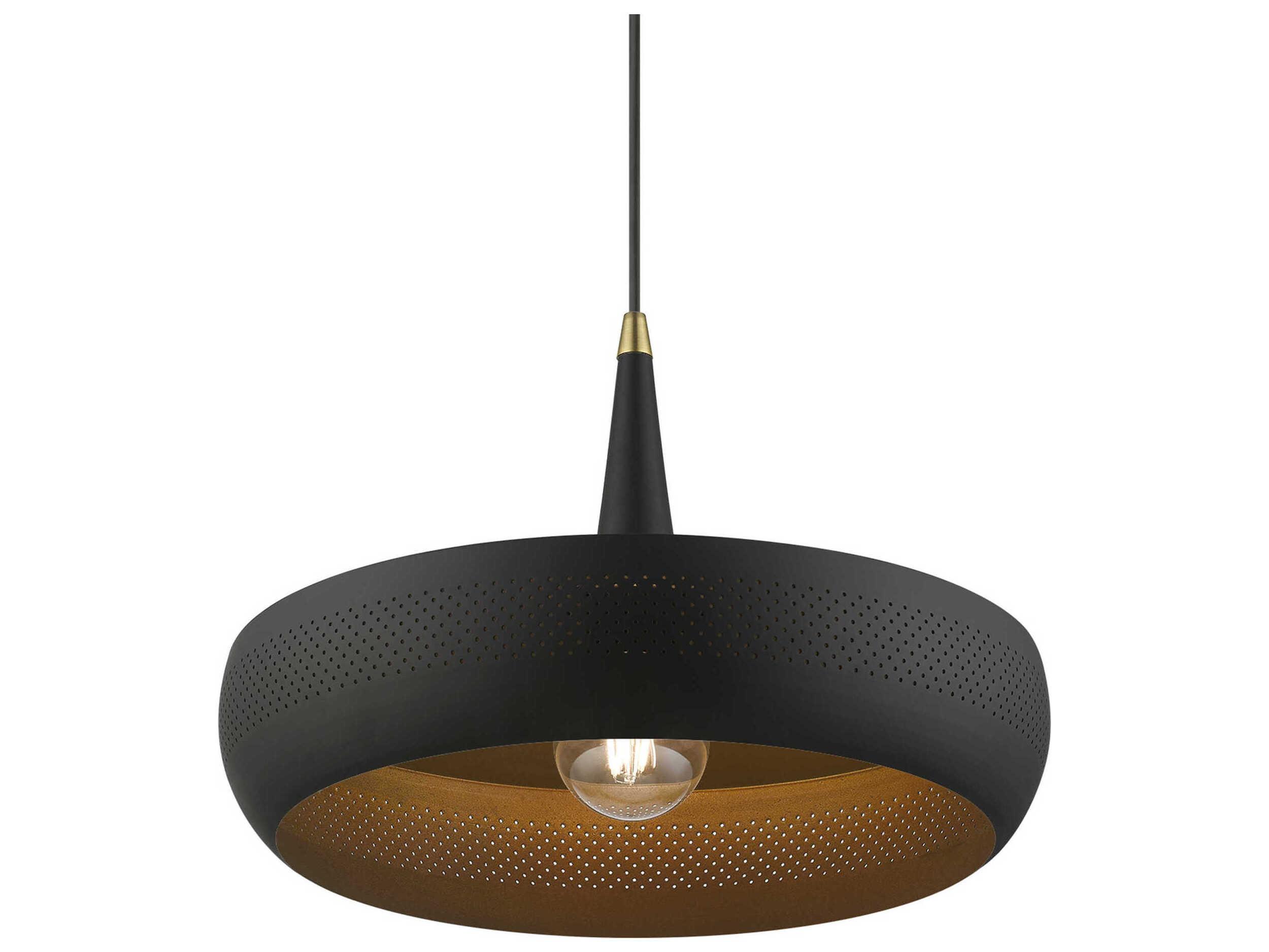 Livex Lighting Banbury 1-Light Black Antique Brass Dome Pendant